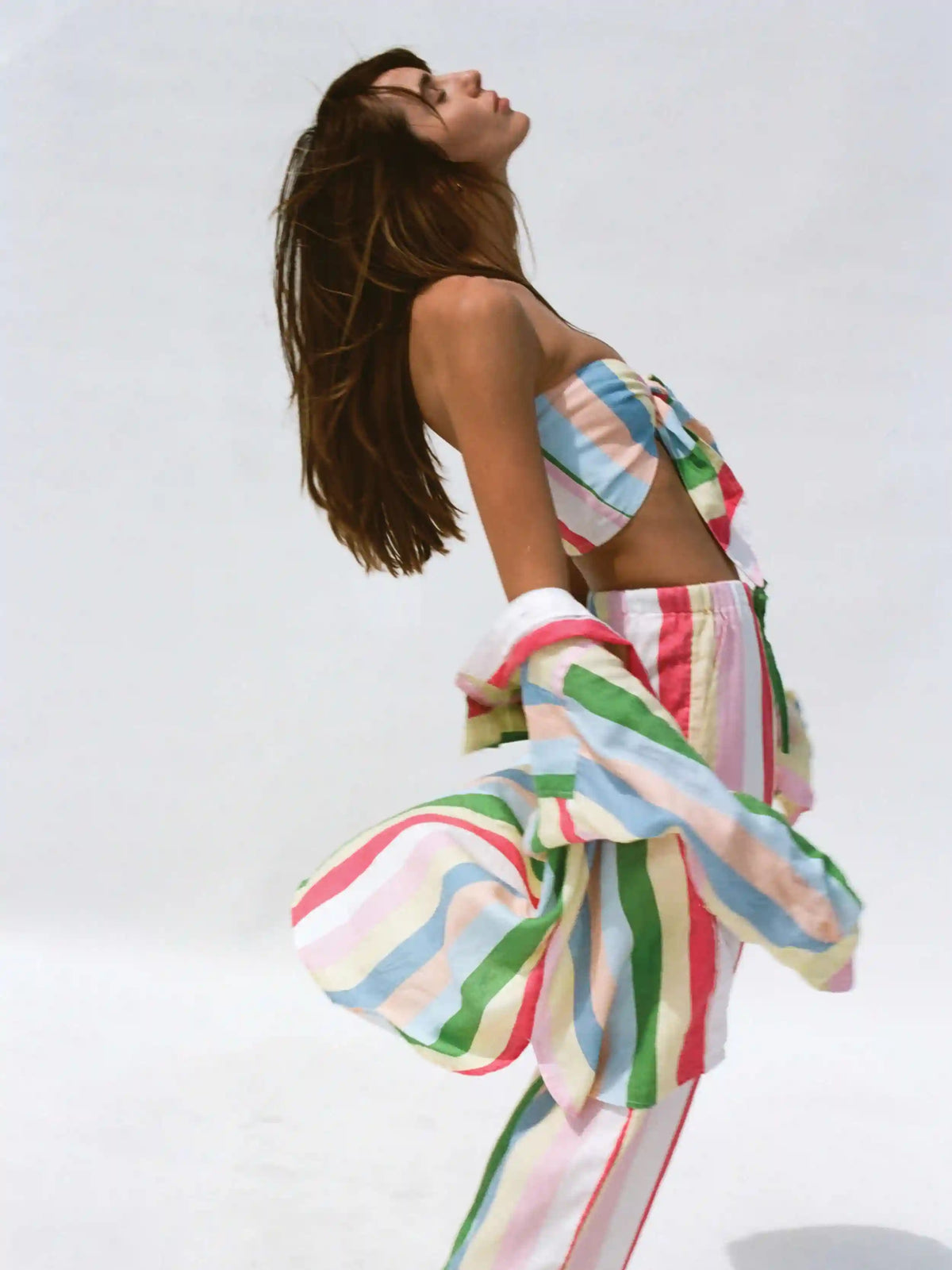 Laguna Linen Bandeau Top - Sunbeam Stripe