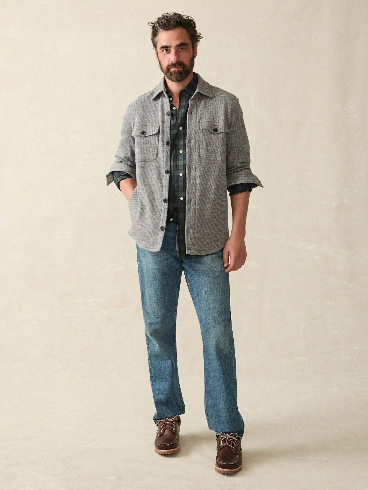 Inlet Knit CPO - Medium Grey Melange