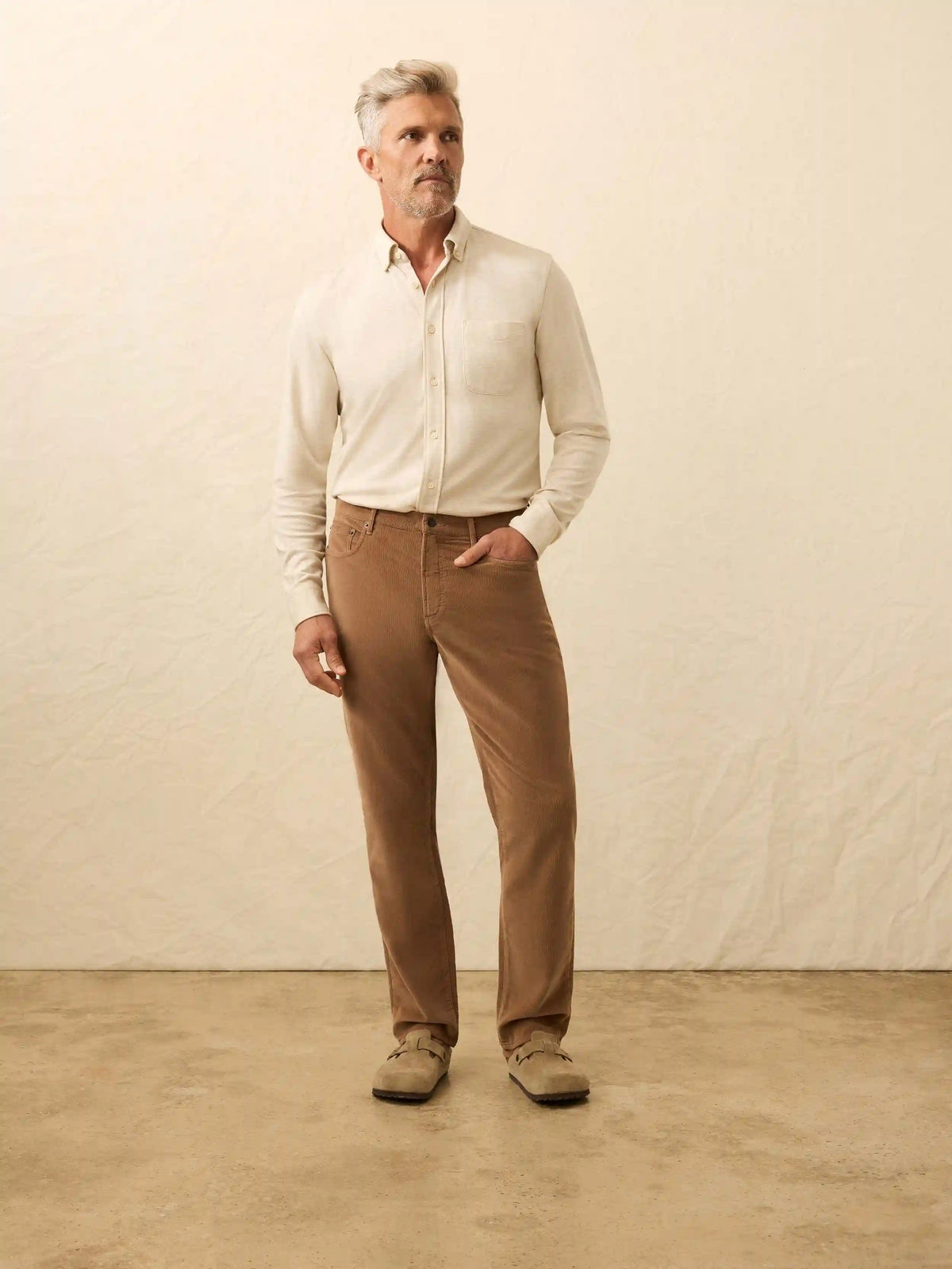 Stretch Terry Corduroy 5-Pocket Pant - Maple Brown