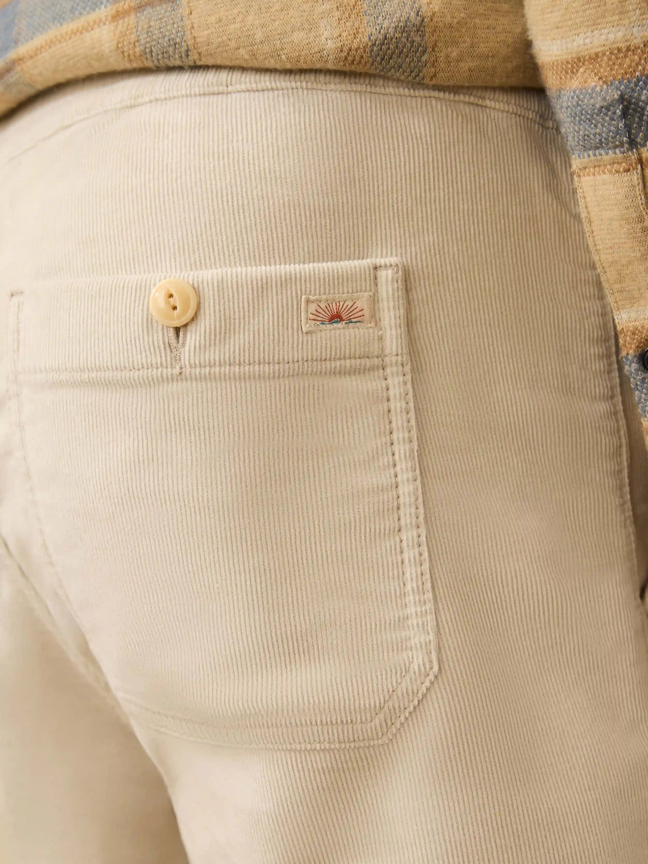 Corduroy Drawstring Utility Short - Plaza Stone