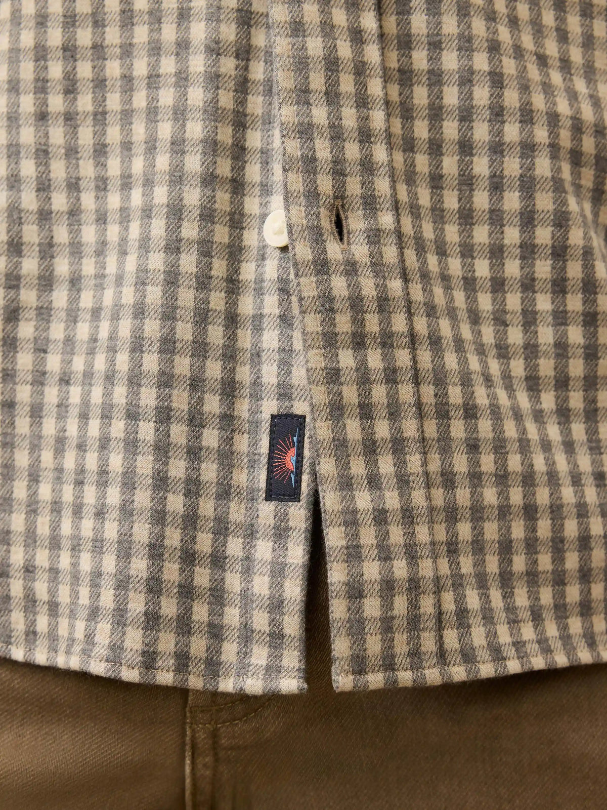 Coastline Knit Shirt - Fox Grey Gingham