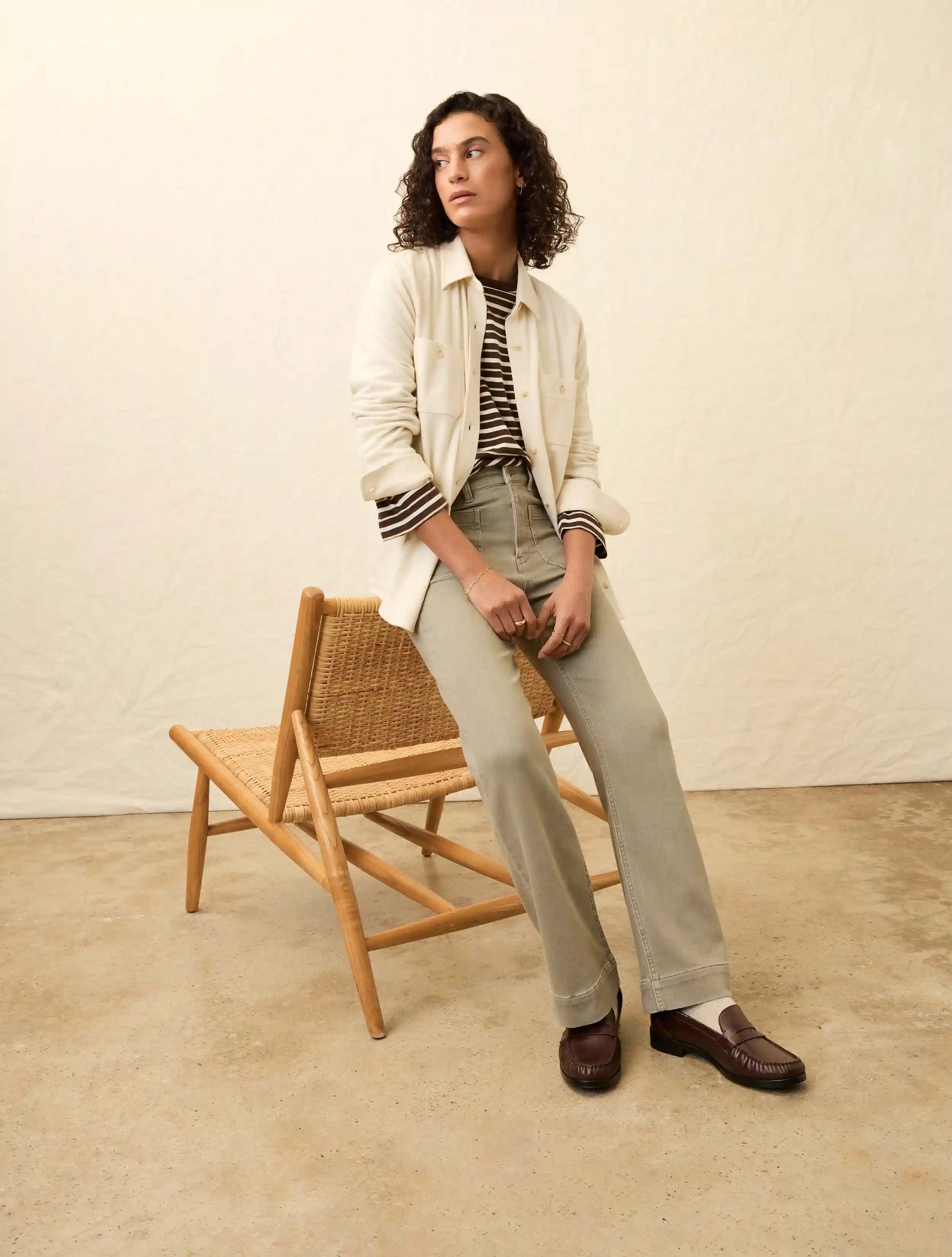 Stretch Terry Patch Pocket Ankle Pant - Coastal Sage