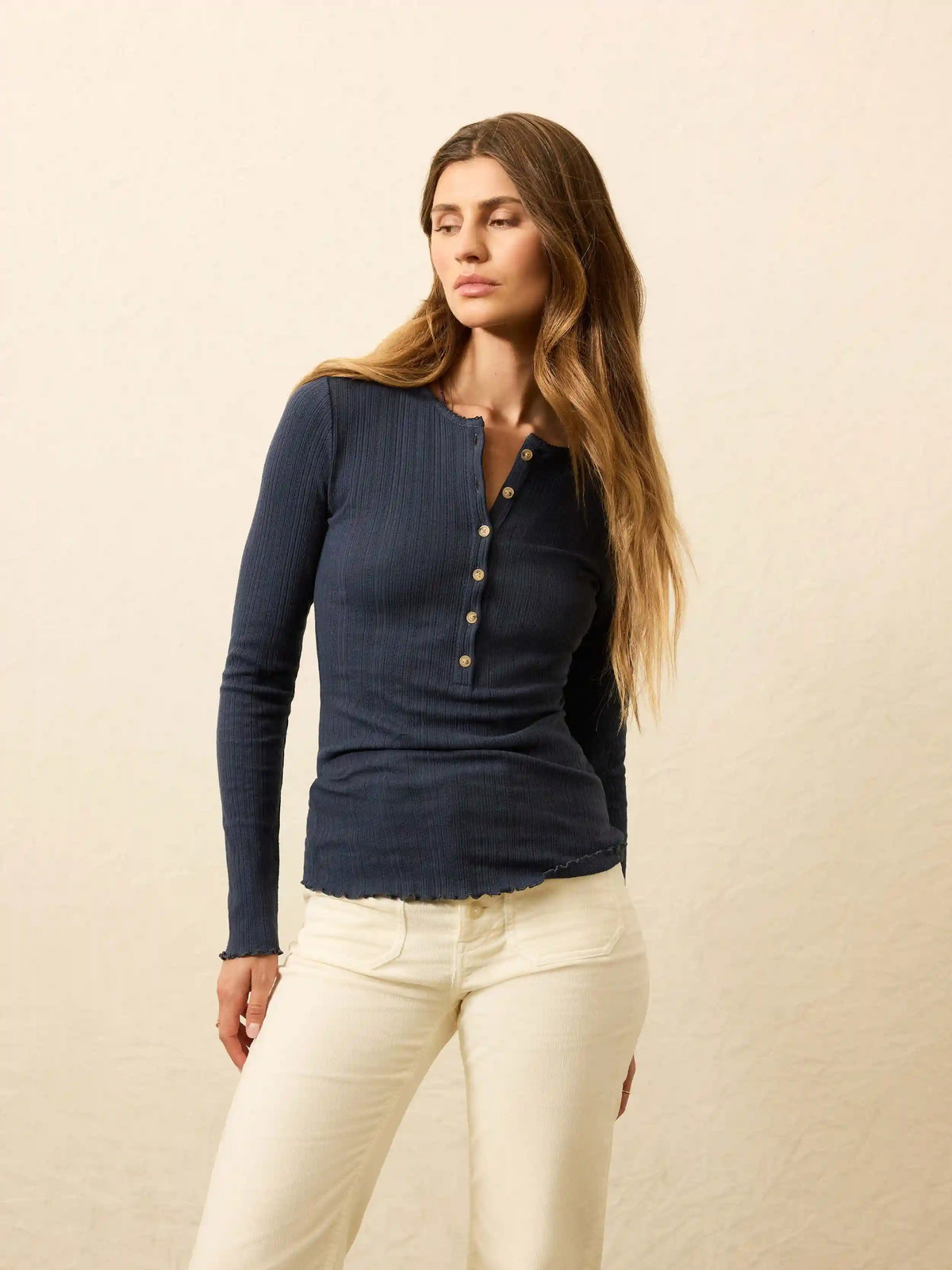 Paradise Pointelle Henley - Blue Nights