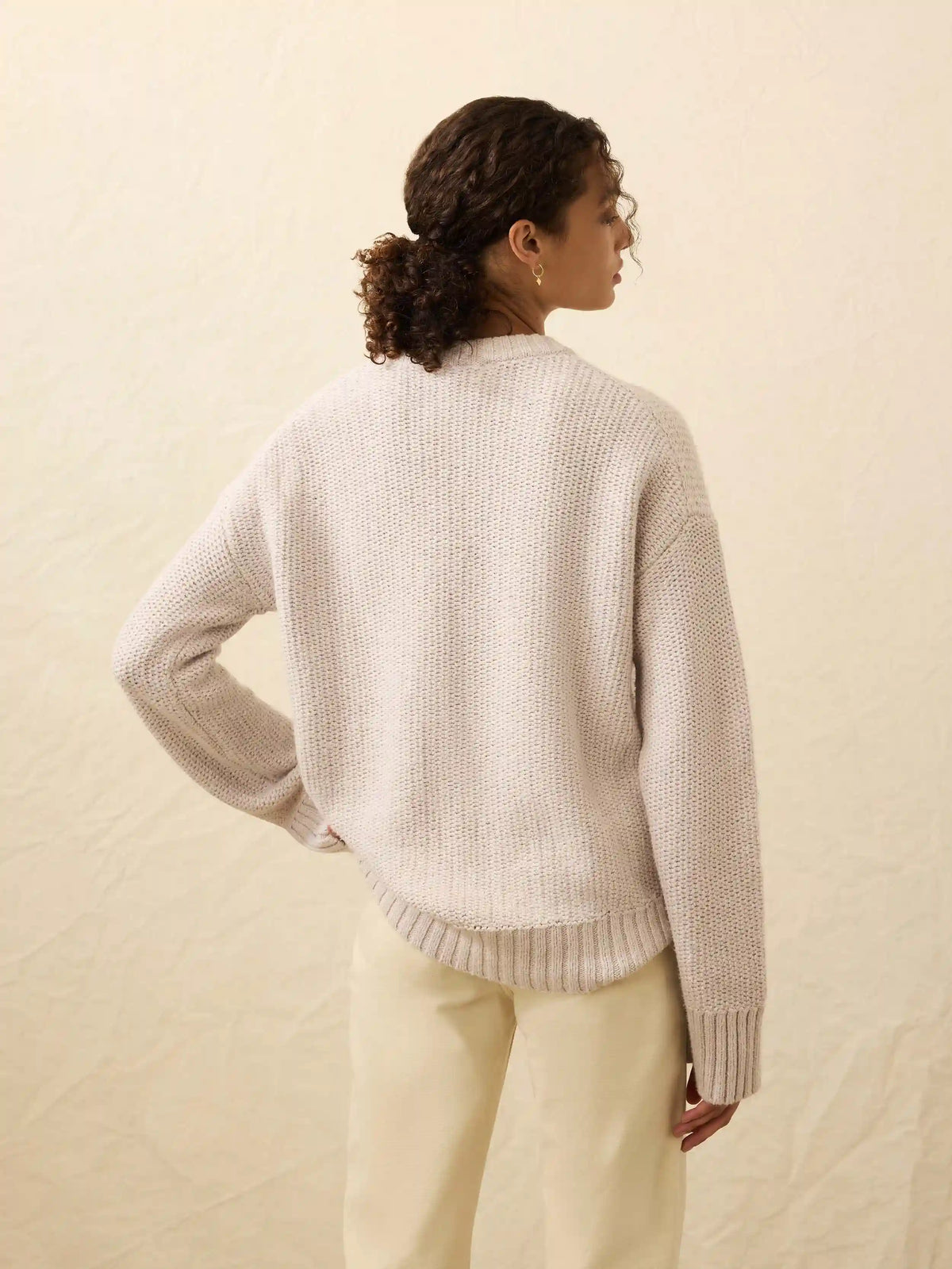 Heirloom Cotton  Relaxed Crew - Seafog Stripe