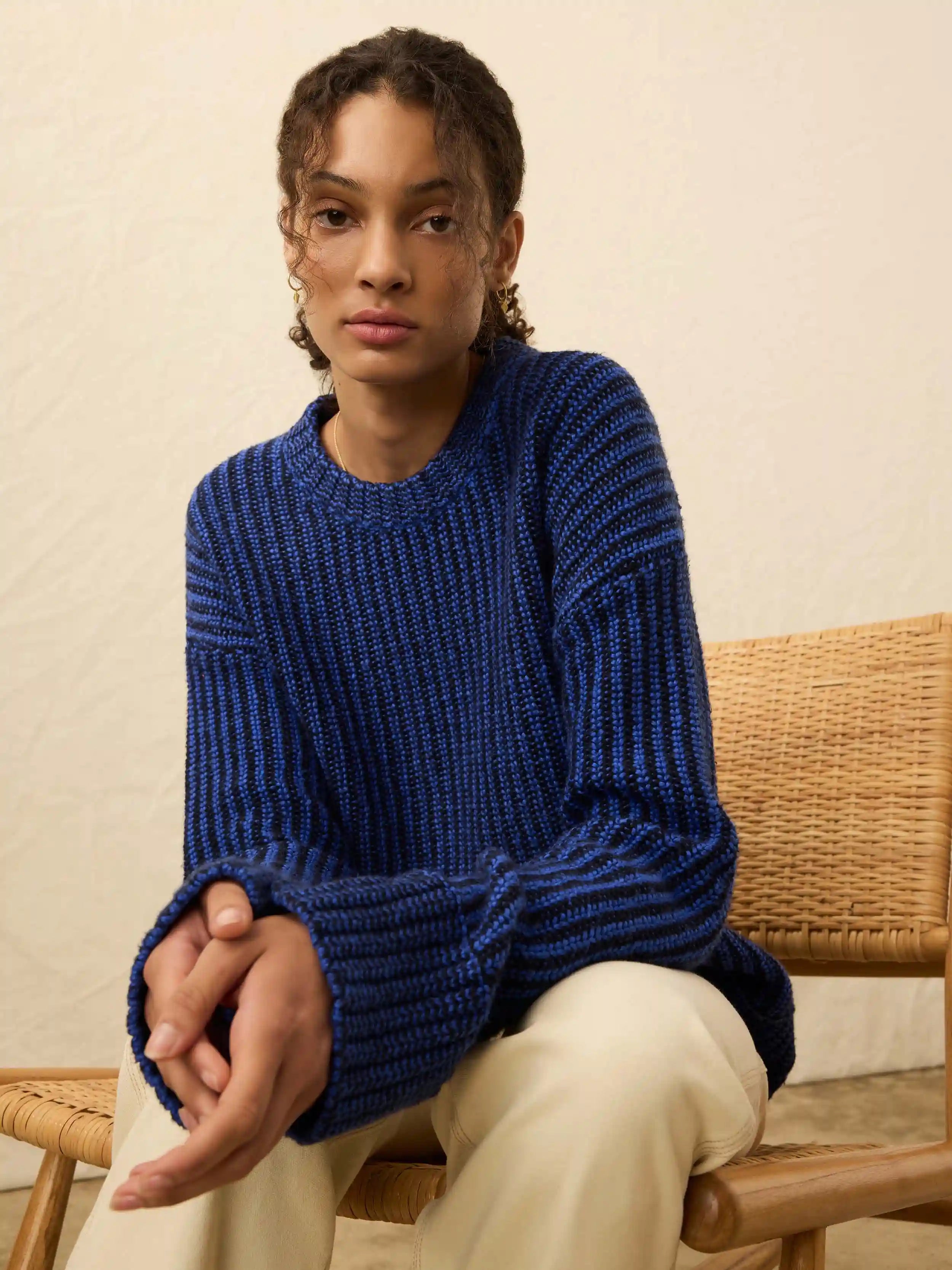 Heirloom Cotton  Relaxed Crew - Snorkel Stripe