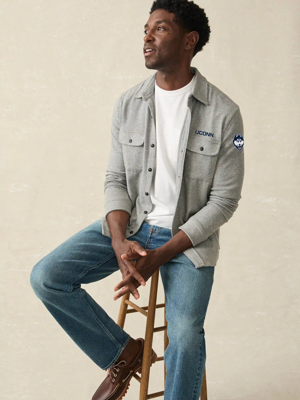 University Of Connecticut Legend™ Sweater Shirt - Fossil Grey Twill