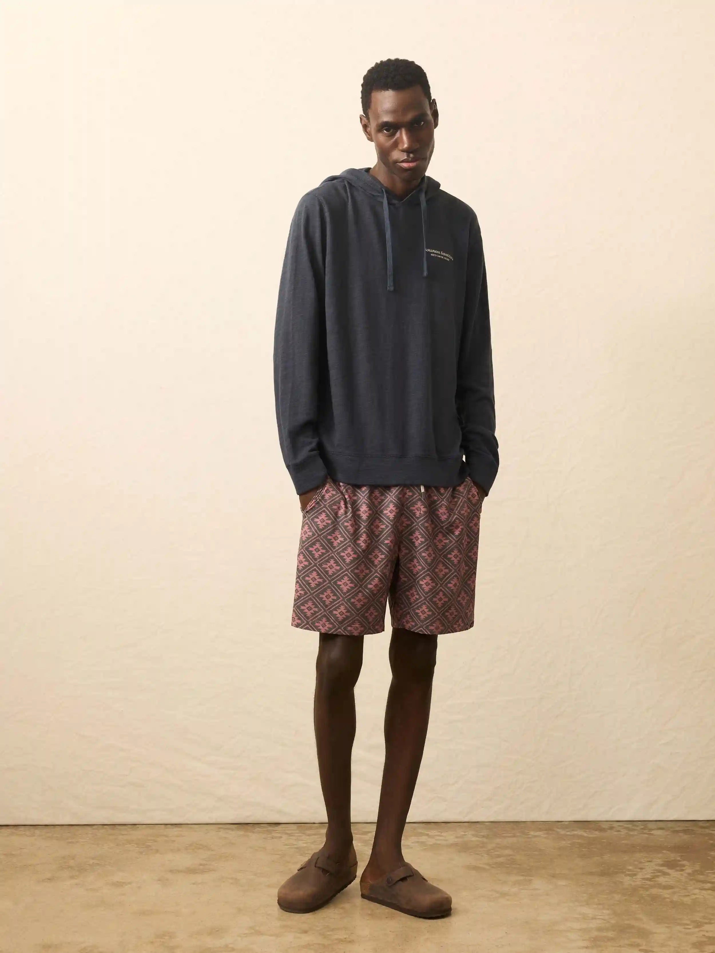 Nazare Sunwashed Slub Hoodie - Blue Nights