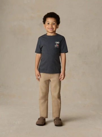 Little Kids Graphic Sun And Wave Tee - Dune Navy
