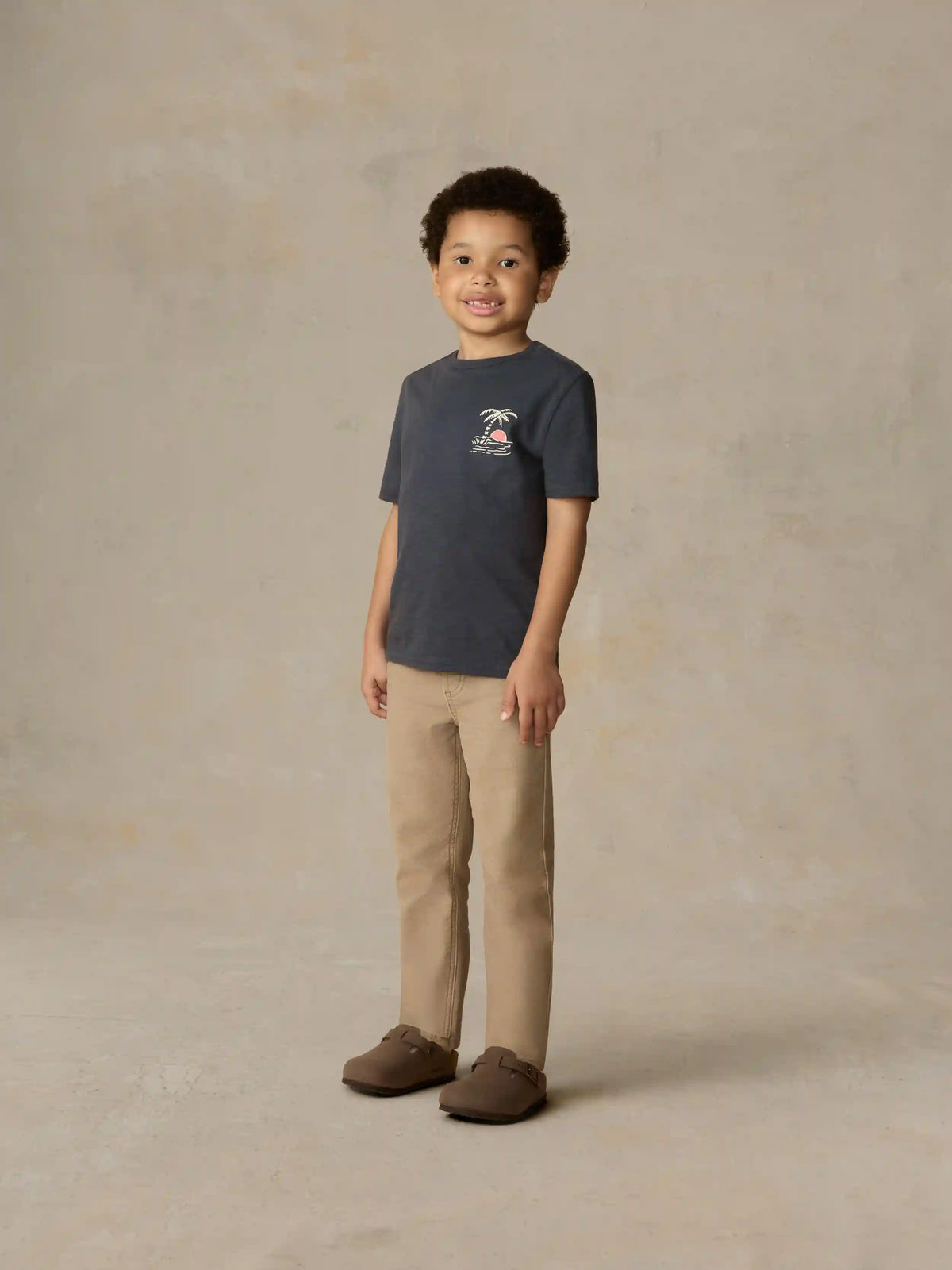 Little Kids Graphic Sun And Wave Tee - Dune Navy