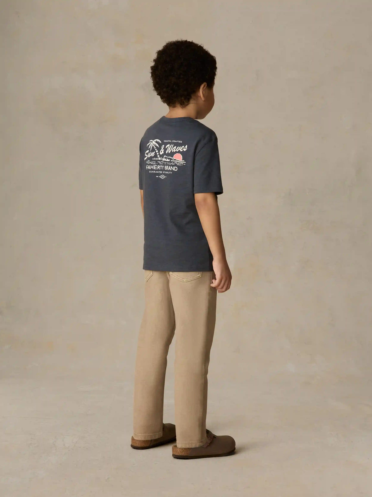 Little Kids Graphic Sun And Wave Tee - Dune Navy