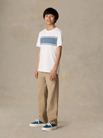 Big Kids Sunwashed Surf Striped Tee - White Surf Stripe