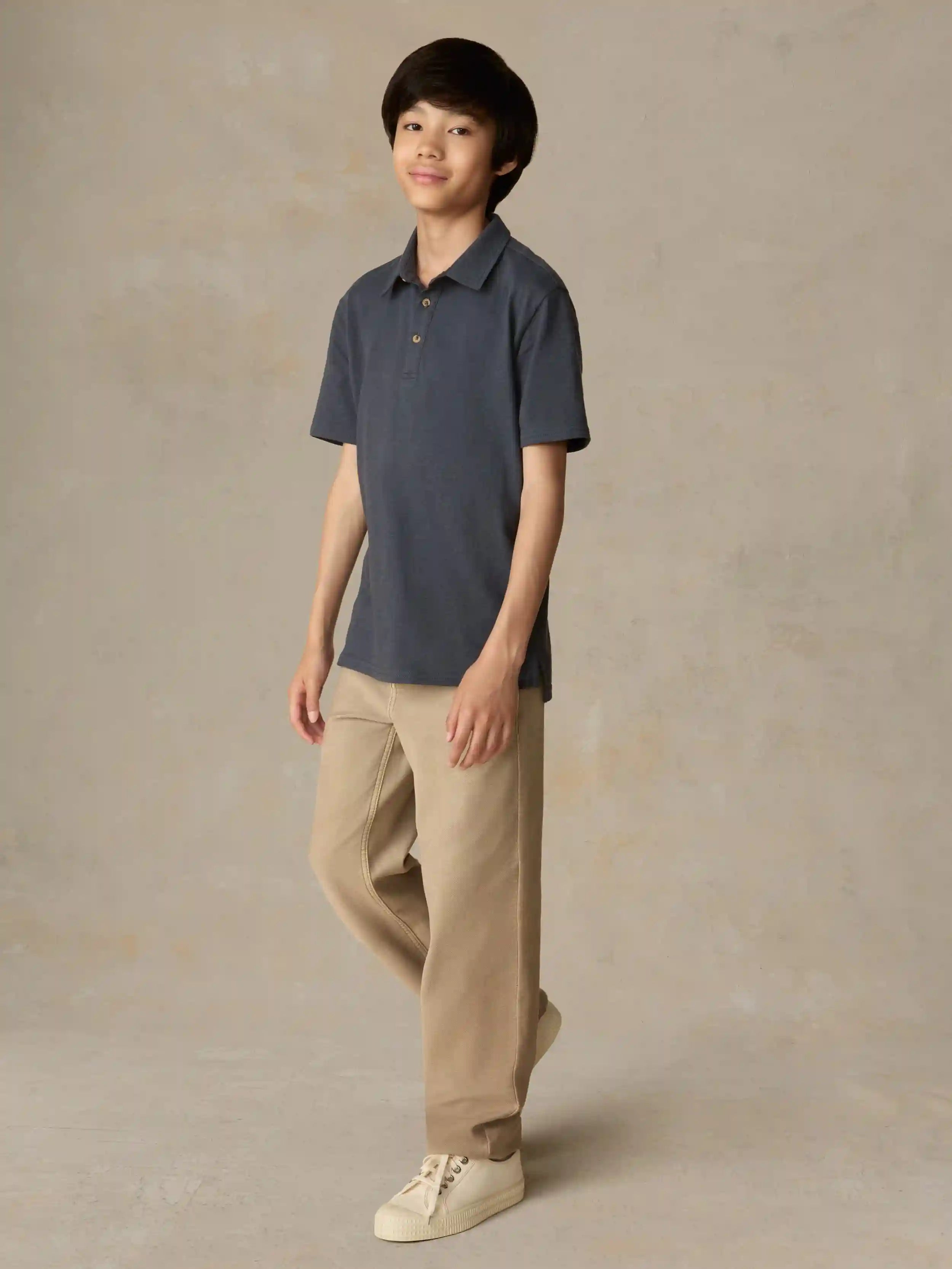 Big Kids Sunwashed T-Shirt Polo - Dune Navy