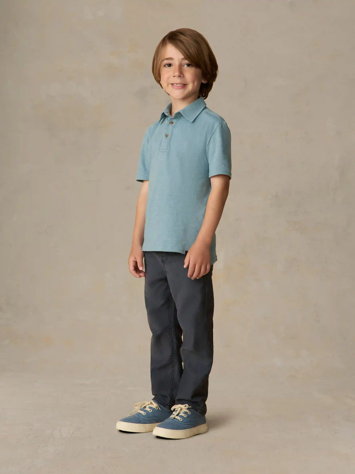 Little Kids Sunwashed T-Shirt Polo - Stormy Lake