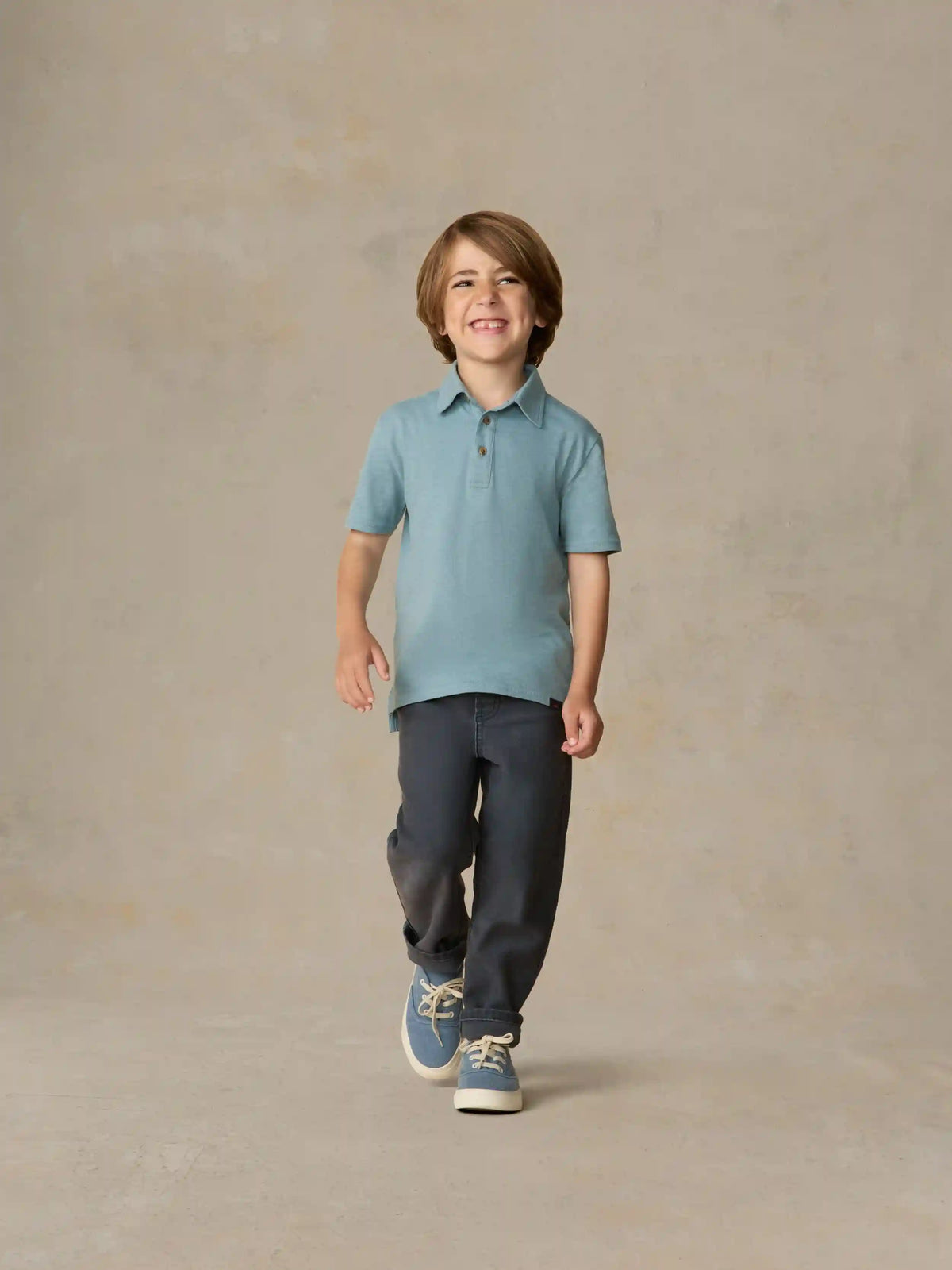 Little Kids Sunwashed T-Shirt Polo - Stormy Lake