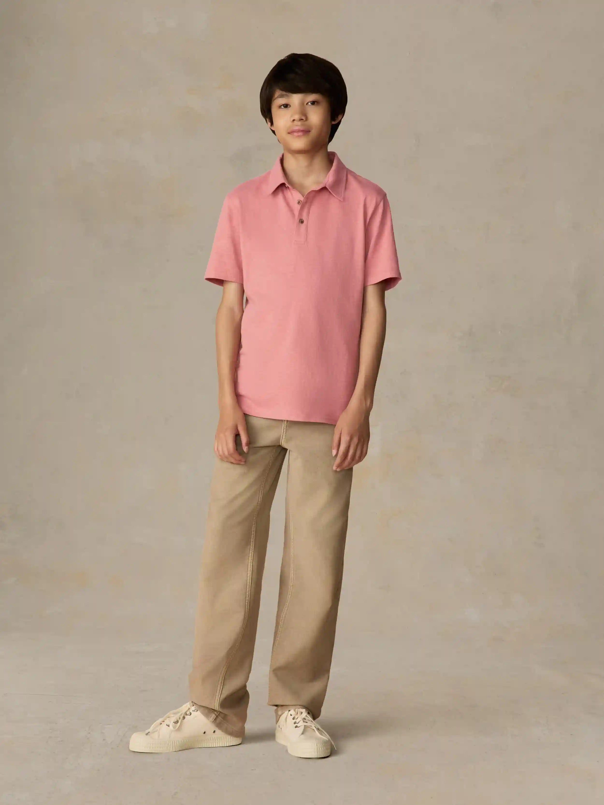 Big Kids Sunwashed T-Shirt Polo - Faded Flag