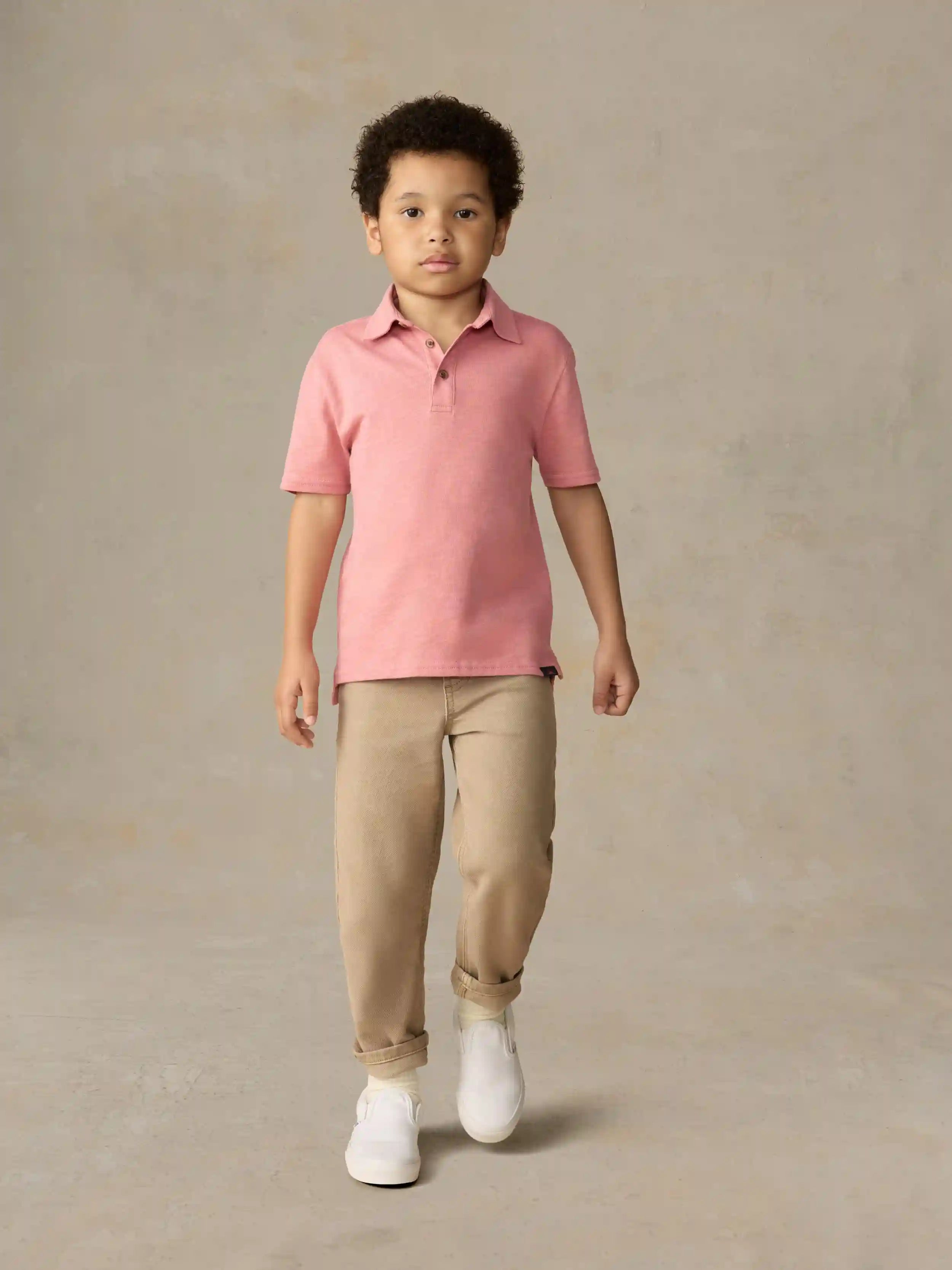 Little Kids Sunwashed T-Shirt Polo - Faded Flag