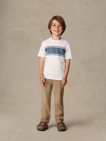 Little Kids Sunwashed Surf Striped Tee - White Surf Stripe
