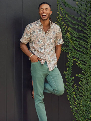 Short-Sleeve Breeze Shirt - Cloud Rust Lotus
