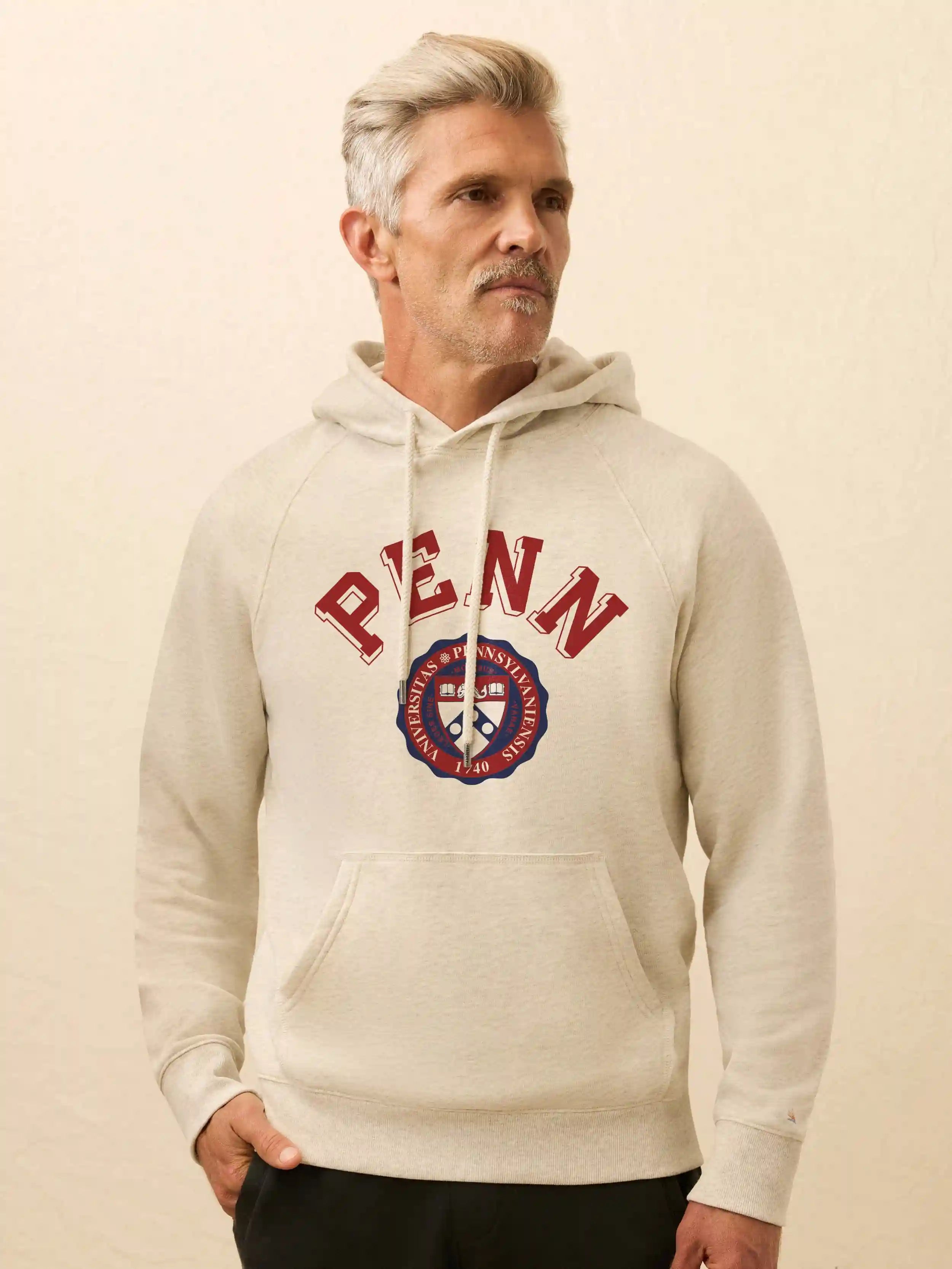 University of Pennsylvania High Standard Fleece Hoodie - Antique Ivory Heather