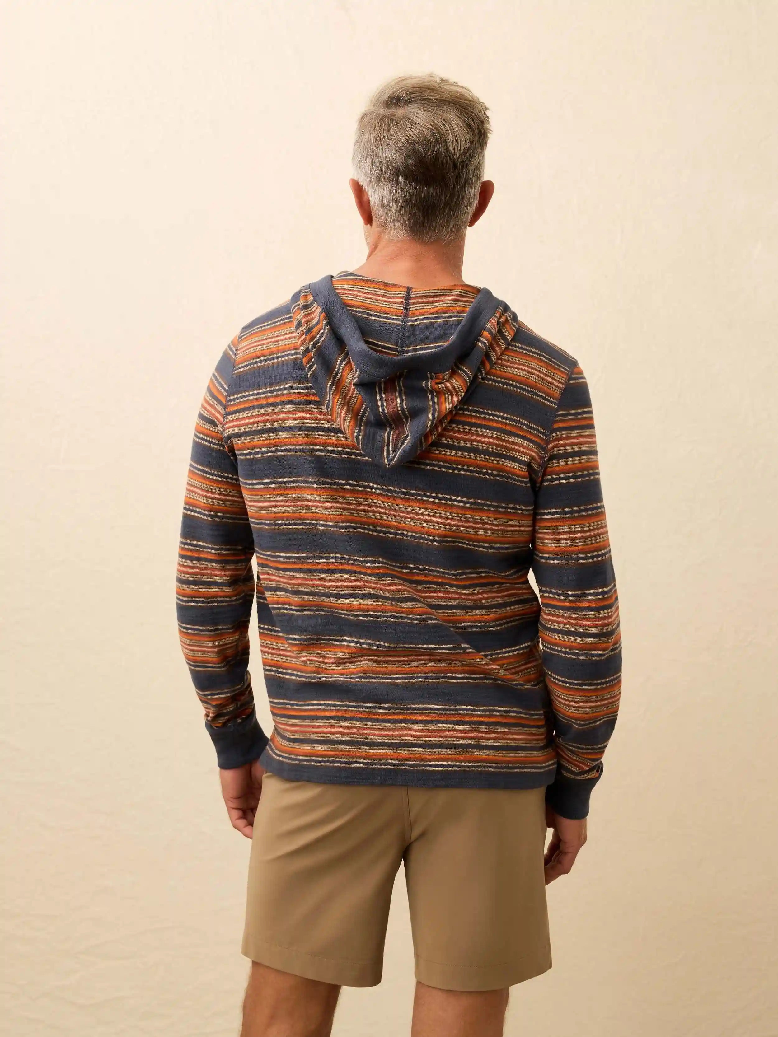 Sunwashed Organic Hoodie - Nighttime Fire Stripe