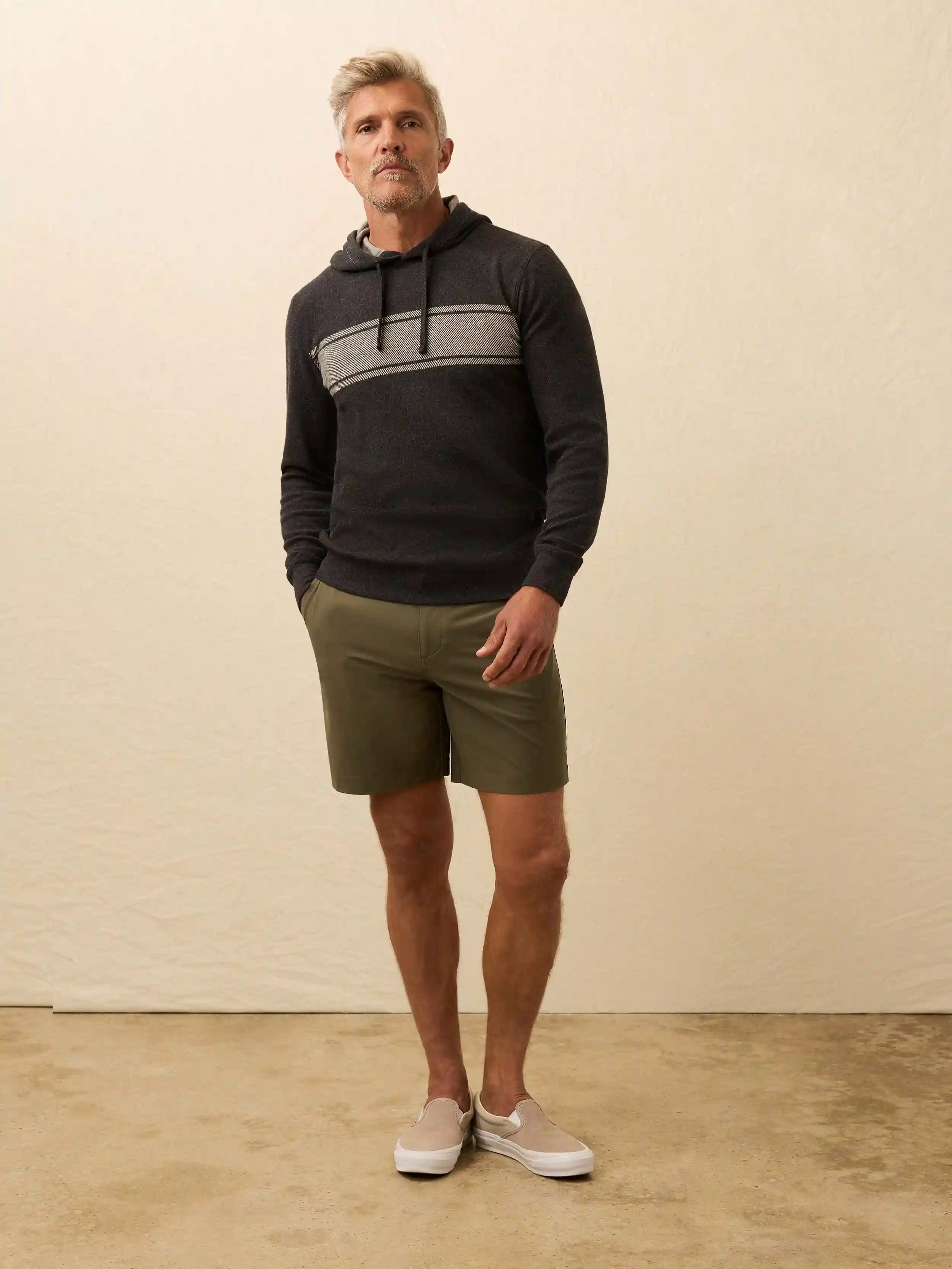 Legend™ Sweater Hoodie - Charcoal Heather Surf Stripe
