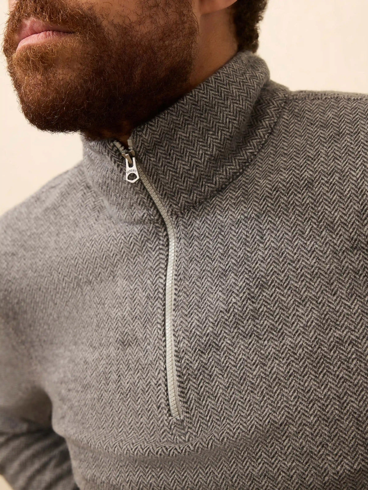 Legend™ Sweater Quarter Zip - Alpine Grey Herringbone