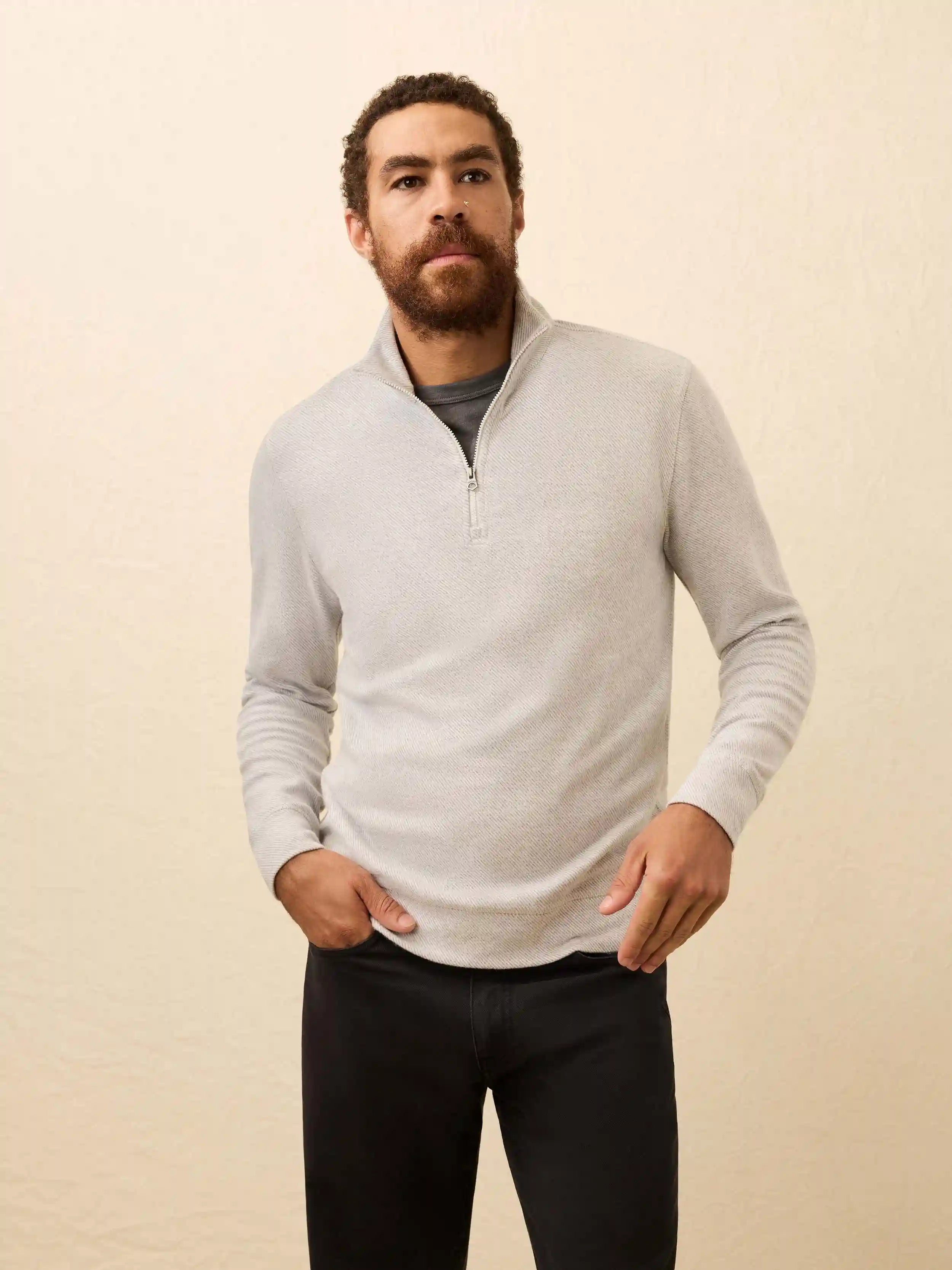 Legend™ Sweater Quarter Zip - Light Heather Grey