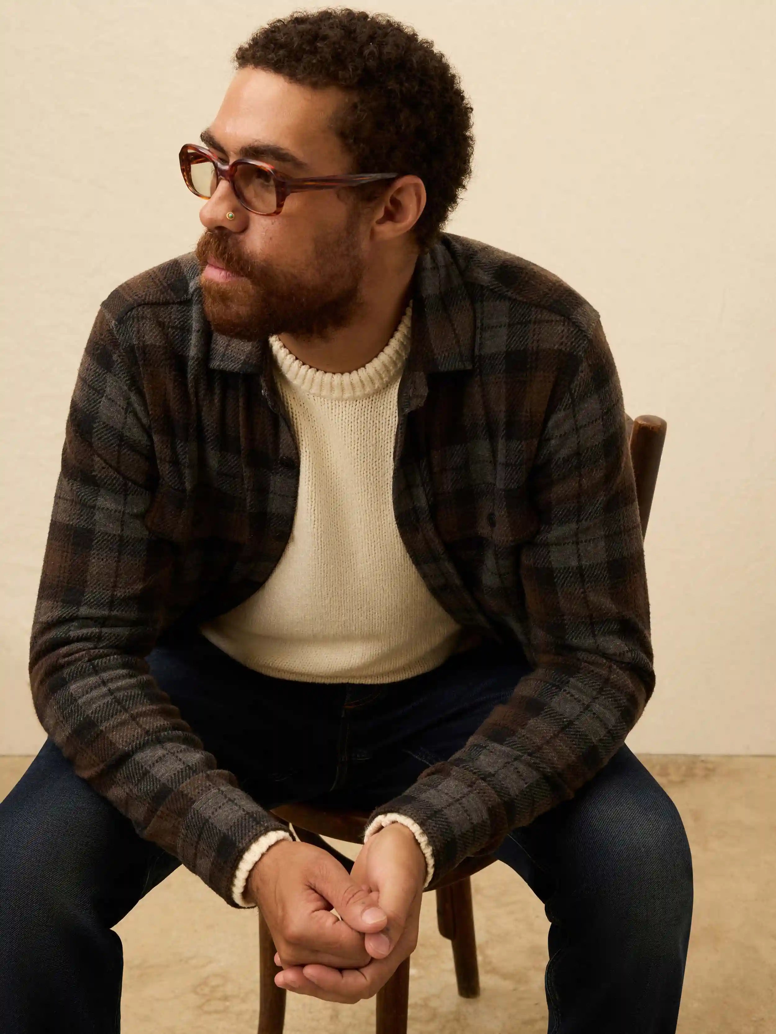 Legend™ Sweater Shirt - Grey Woods Plaid