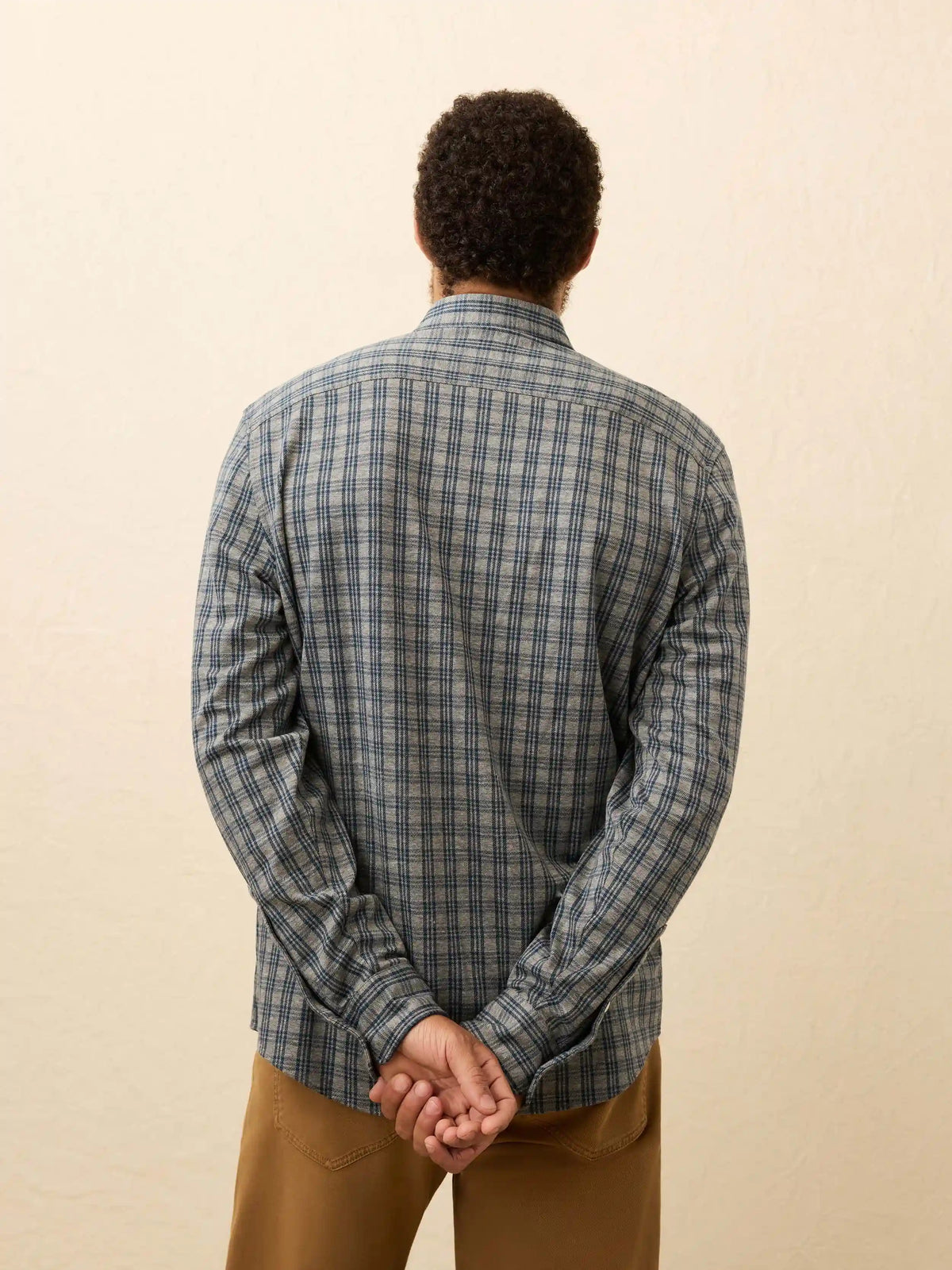 Coastline Knit Shirt - Ocean Grey Check
