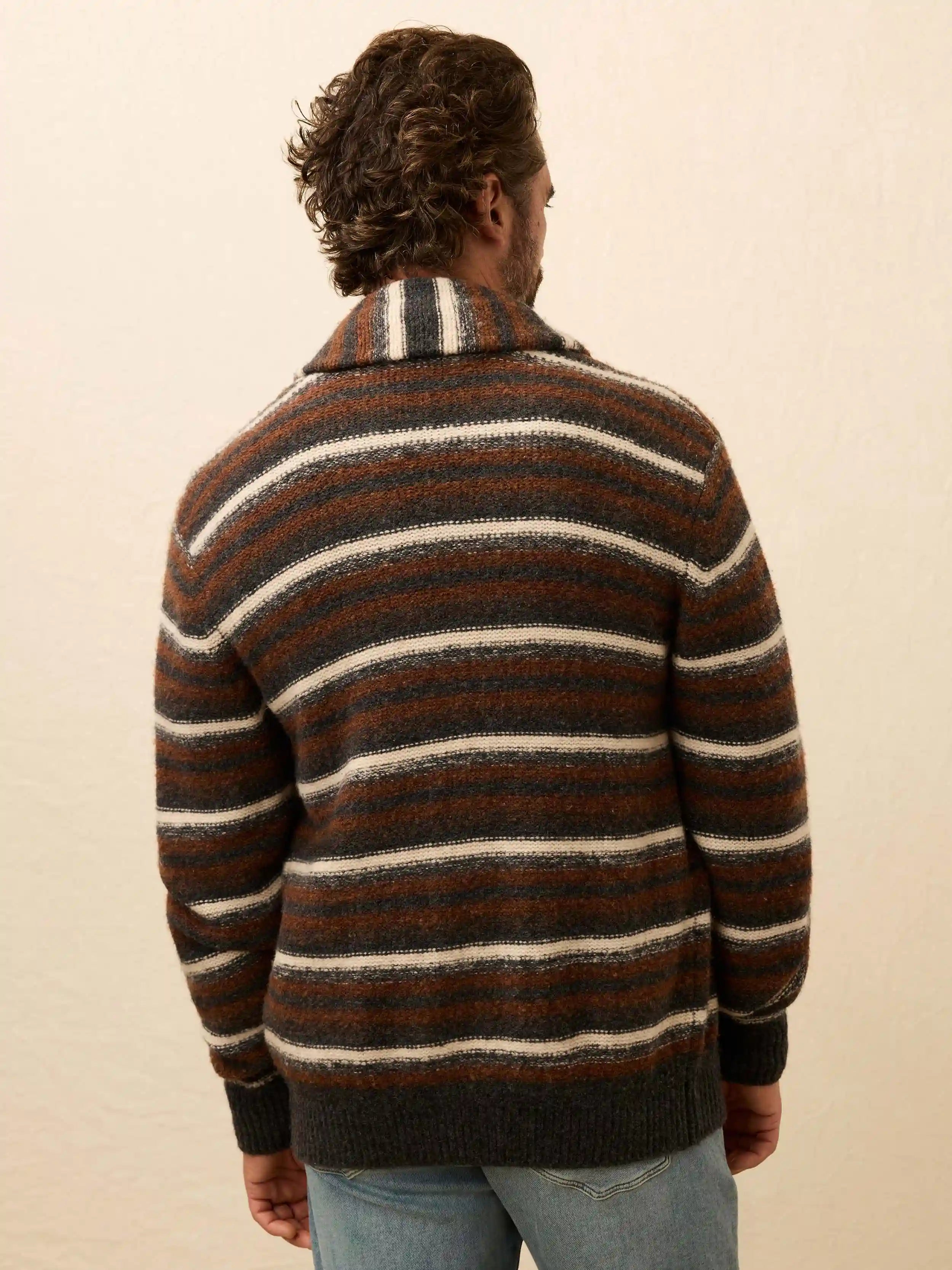 Striped Cardigan Sweater - Rocky Peak Stripe