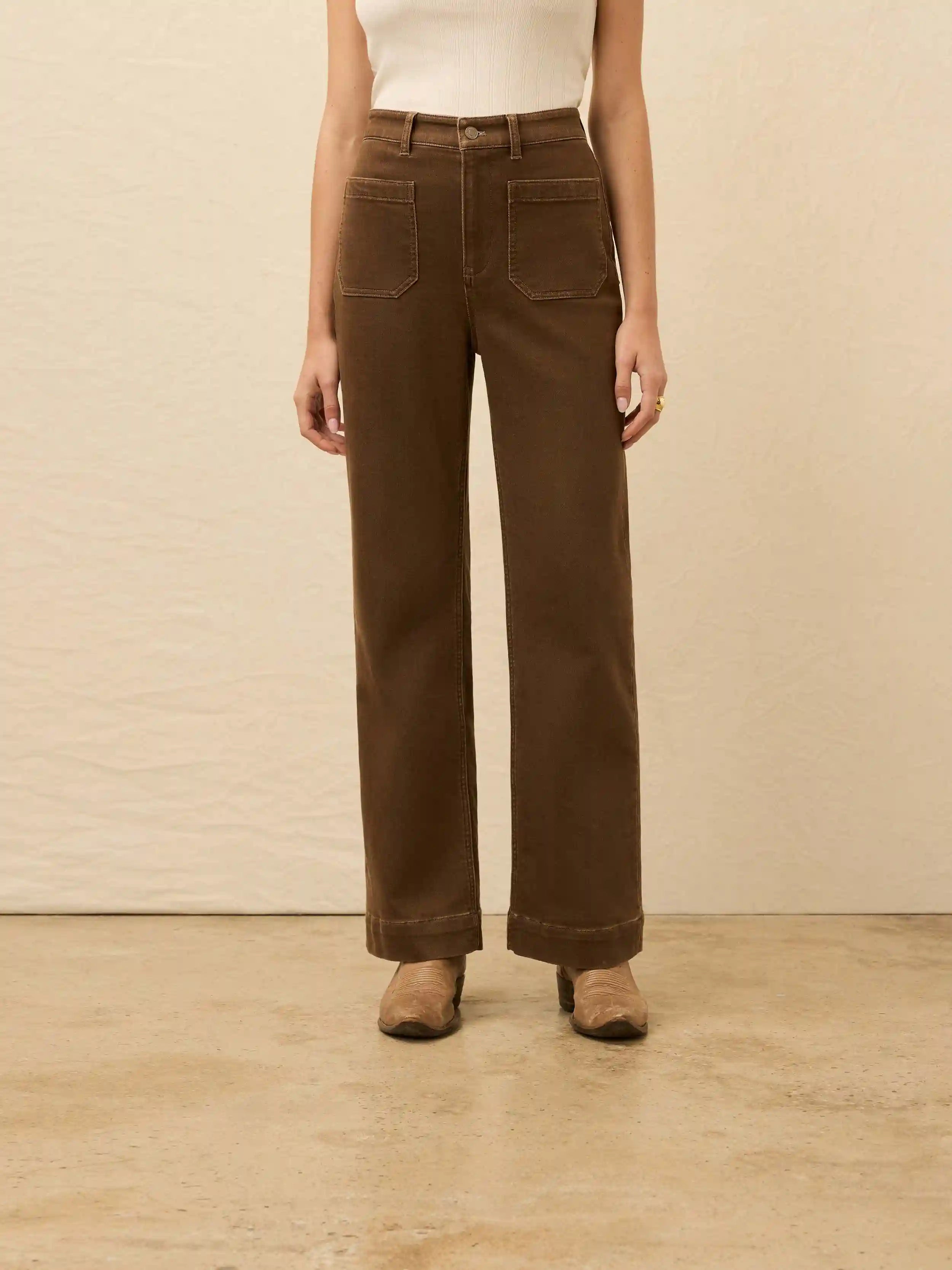 Stretch Terry Patch Pocket Pant - Walnut
