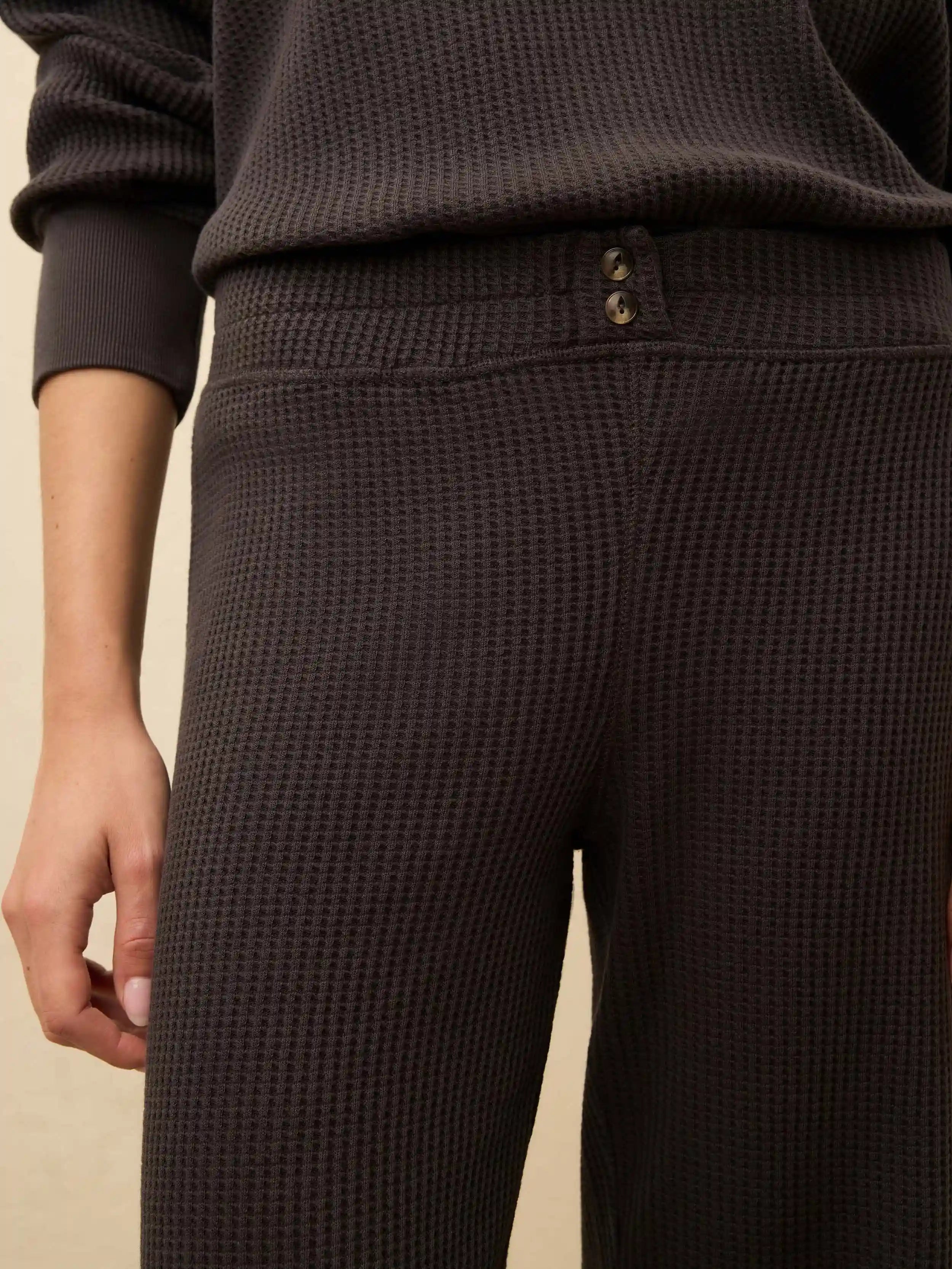 Apres Waffle Pant - Washed Black