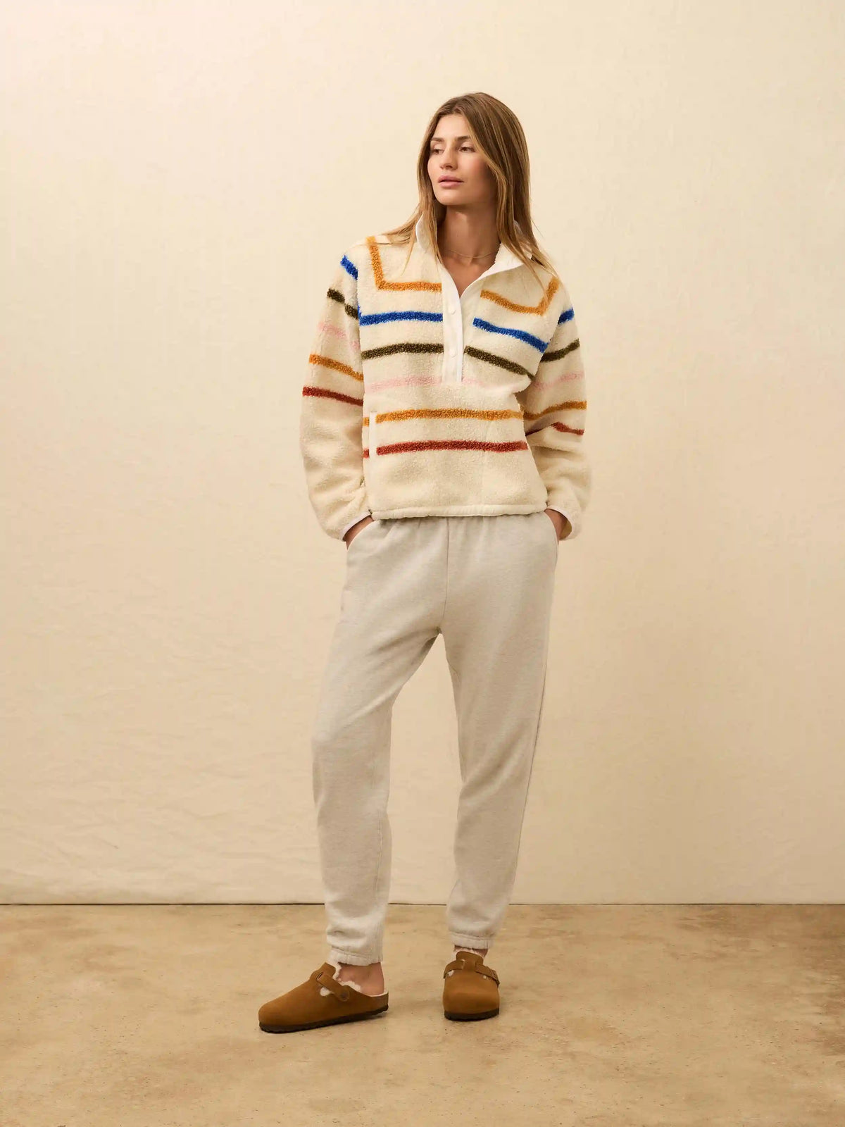 Fireside Fleece Popover - Dream Fleece Stripe