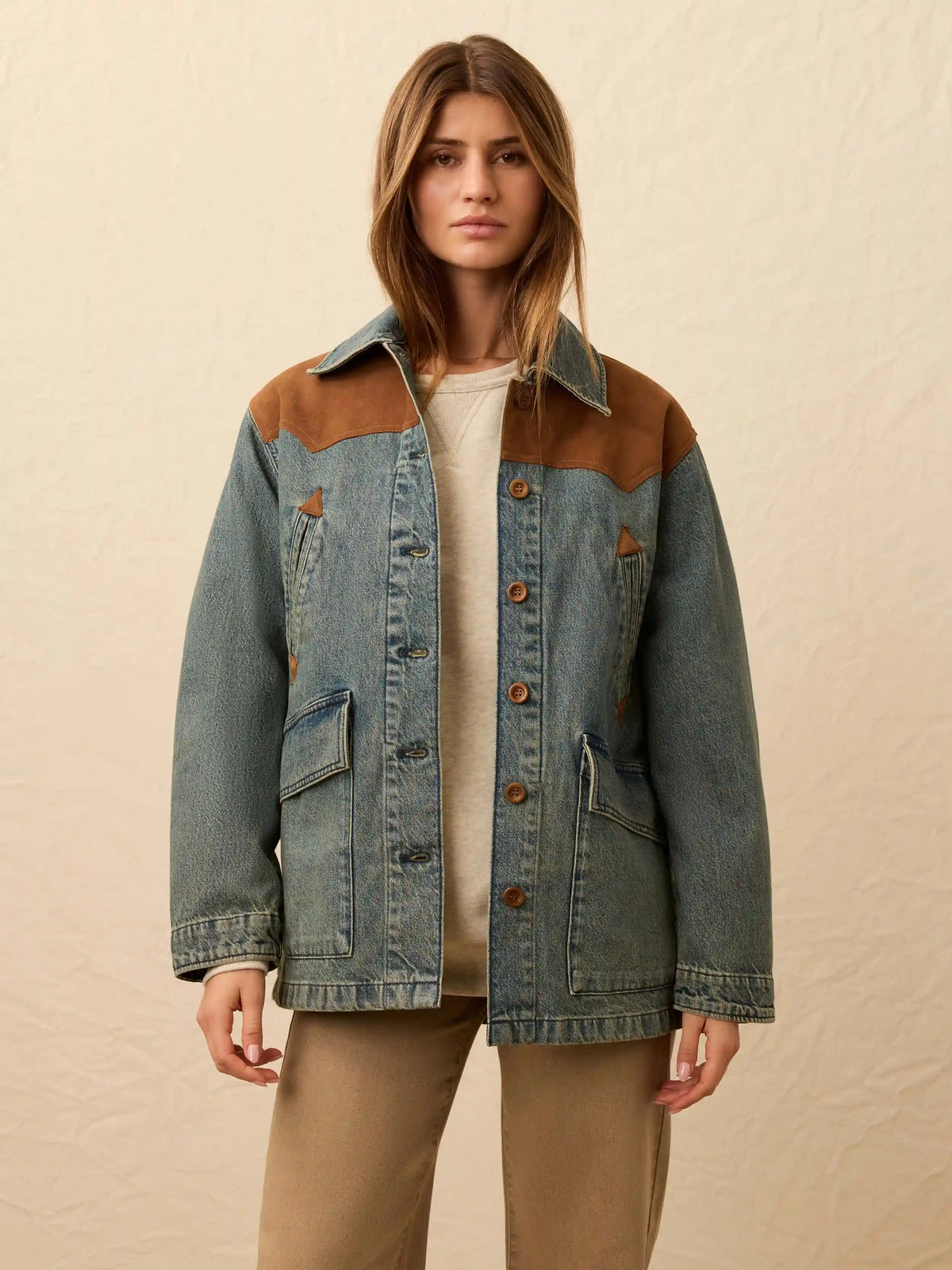 Ridge Back Denim Suede Jacket - Creekside Indigo Wash