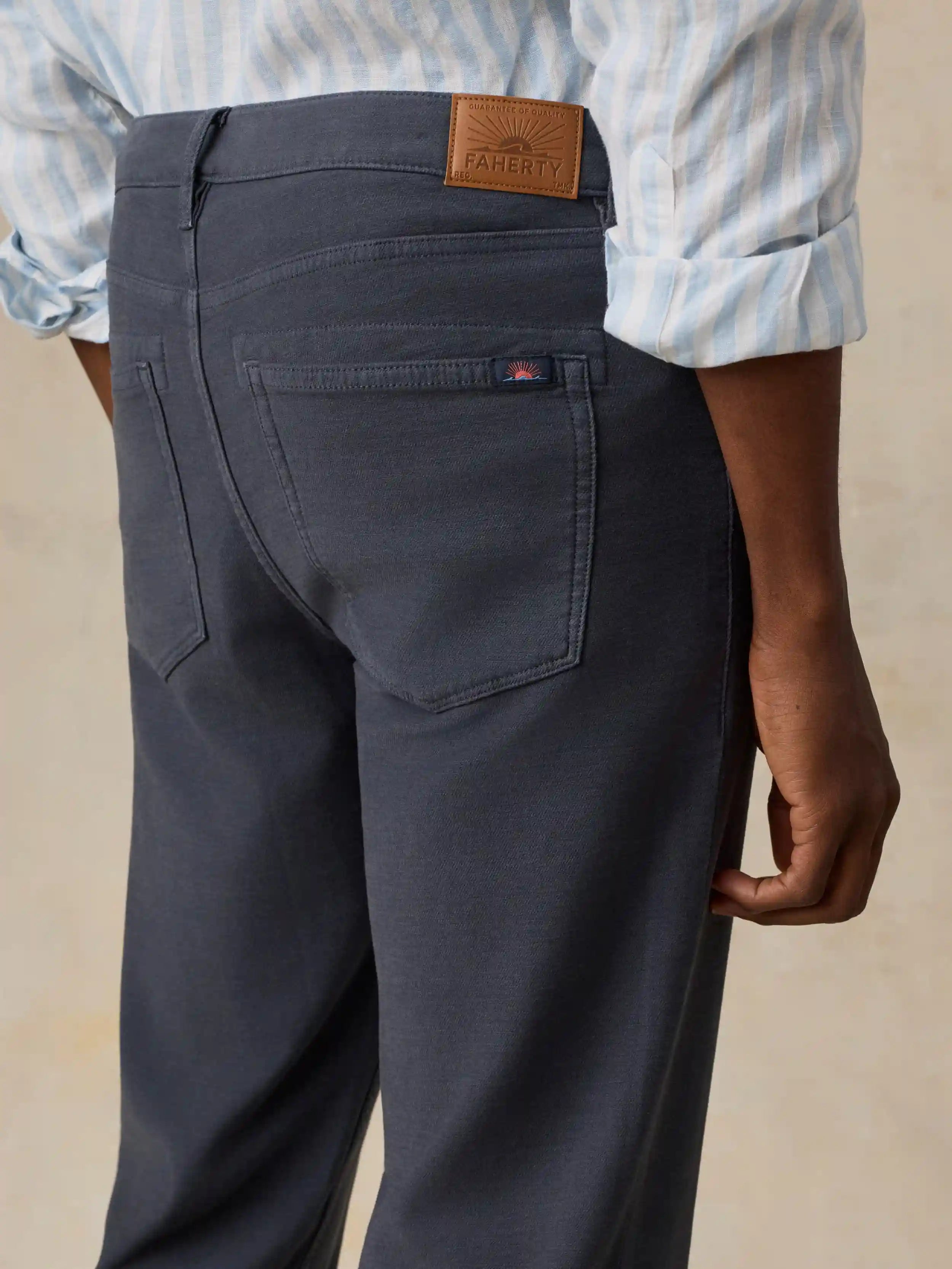 Stretch Terry 5-Pocket Pant - Navy
