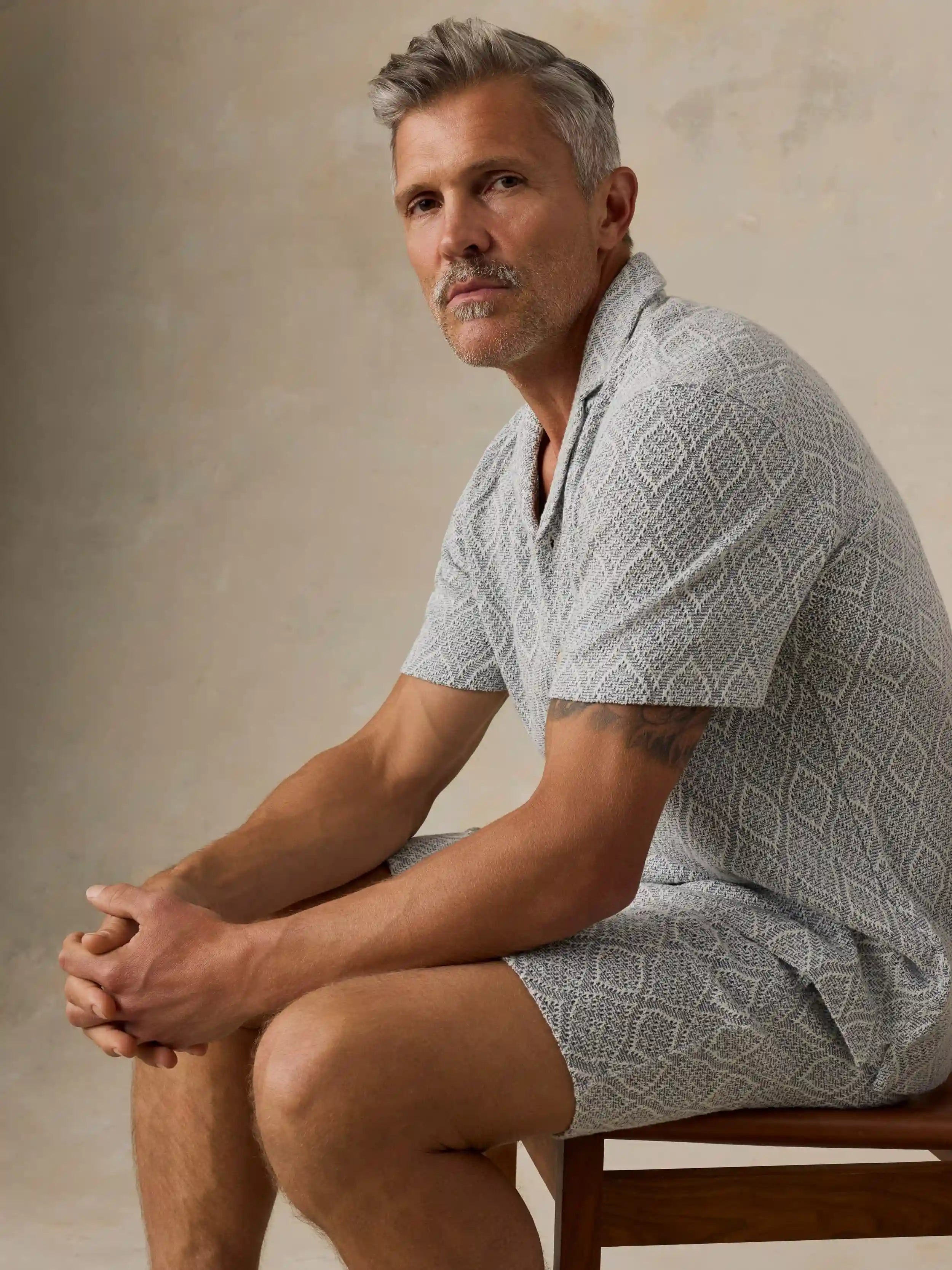 Oasis Drawstring Short - Blue Island Medallion