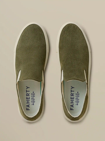 Faherty X Opie Way Slip On Sneaker - Olive