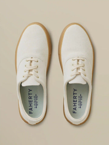 Faherty X Opie Way Deck Sneaker - Off White