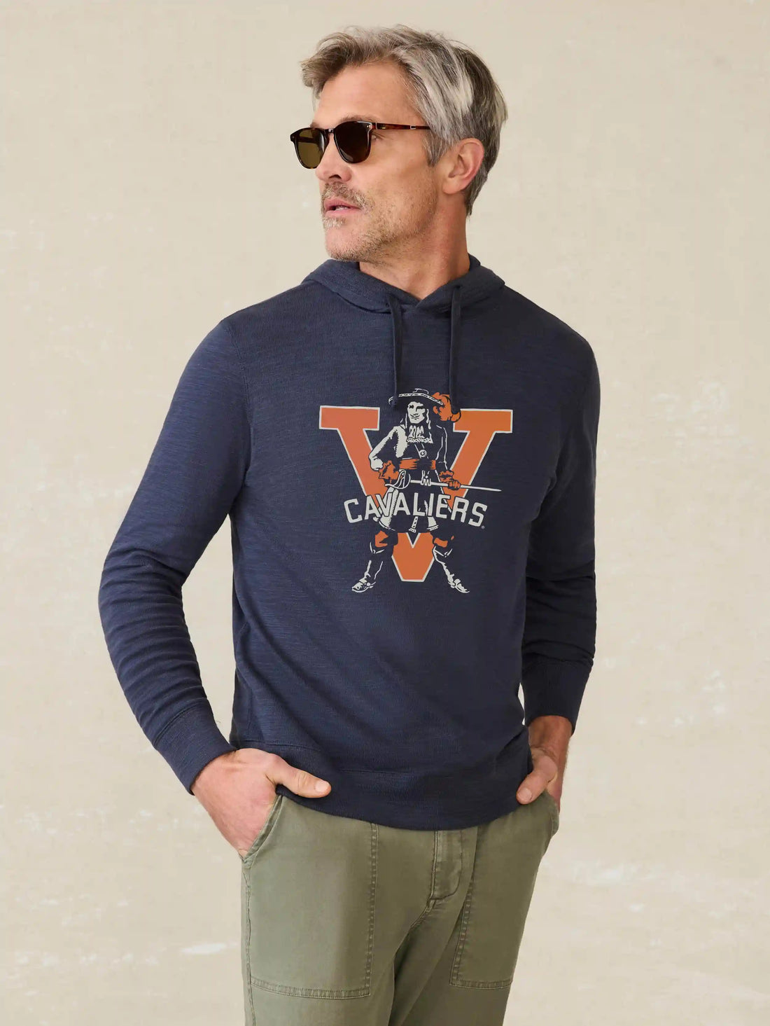 University of Virginia Sunwashed Slub Hoodie - Blue Nights