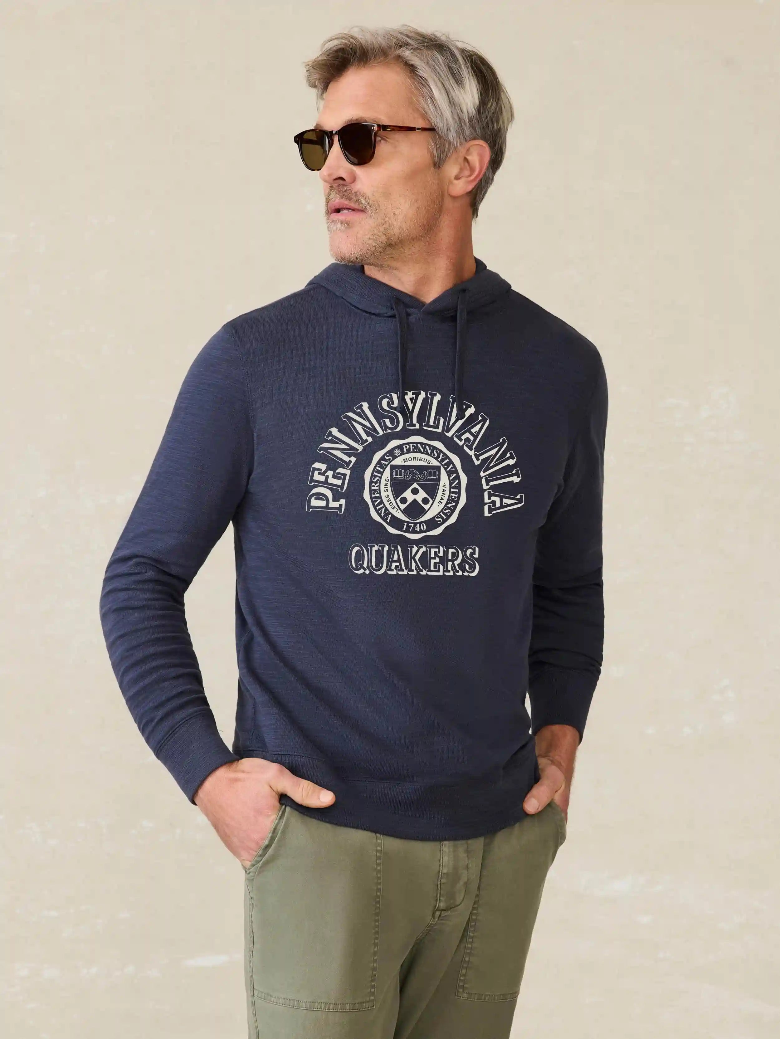 University of Pennsylvania Sunwashed Organic Hoodie - Blue Nights