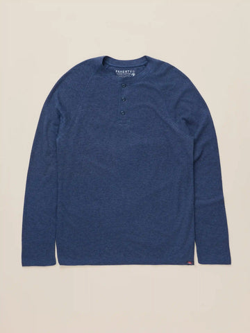 Long-Sleeve Cloud Henley - Baltic Navy Heather