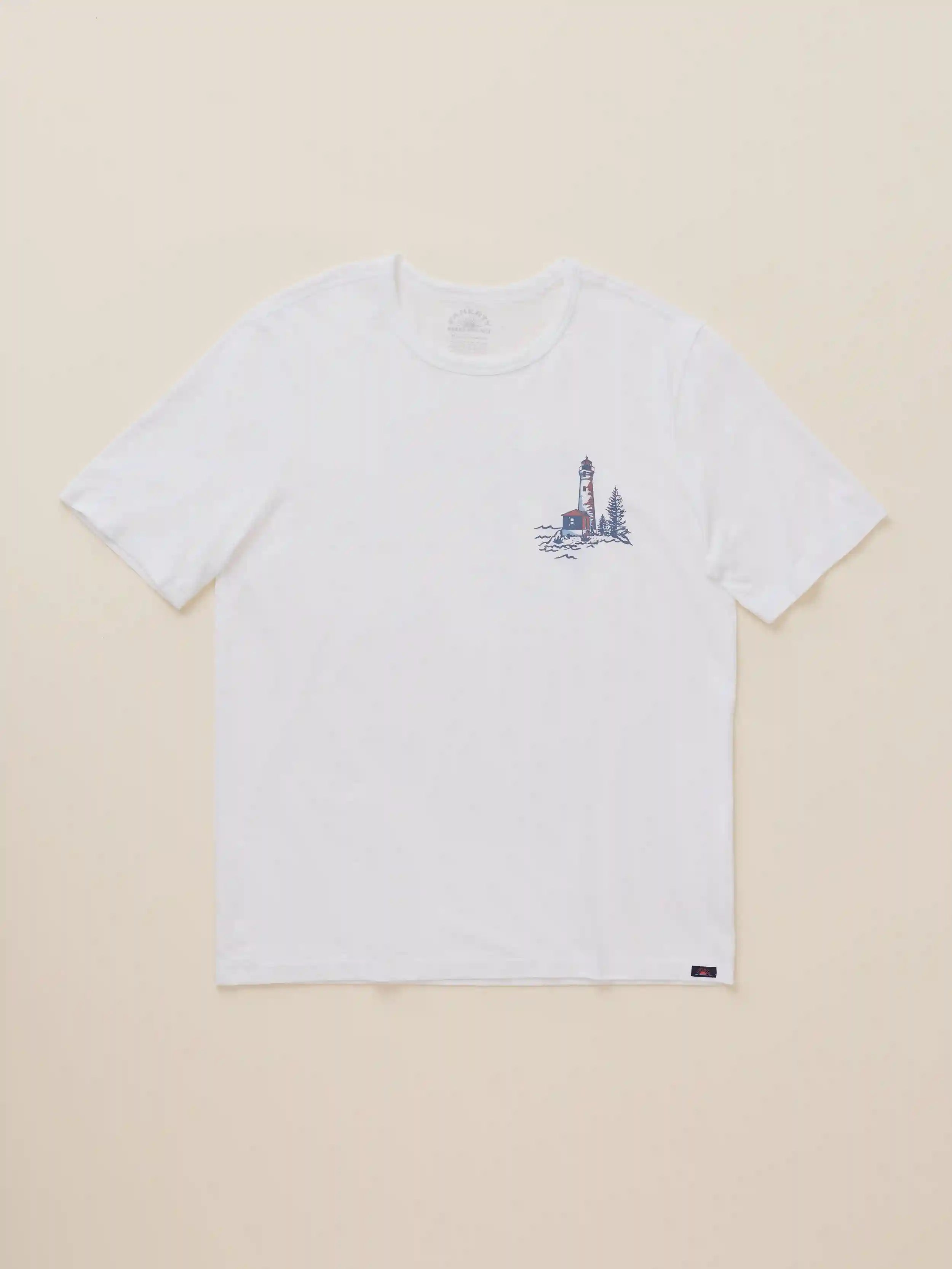 Faherty x Parks Project Great Lakes Short-Sleeve Sunwashed Regenerative Tee - White