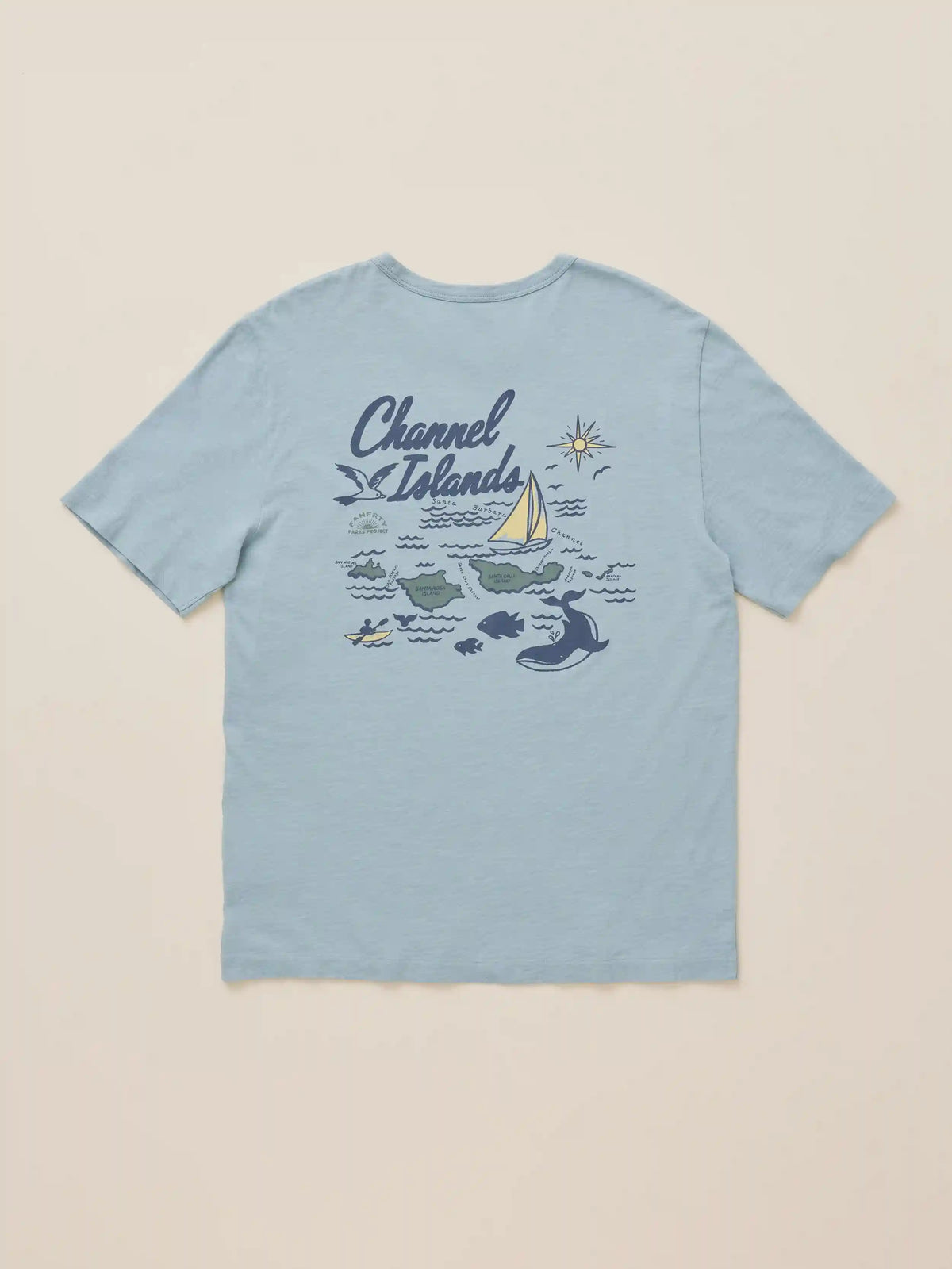Faherty x Parks Project Channel Islands Short-Sleeve Sunwashed Regenerative Tee - Hull Teal