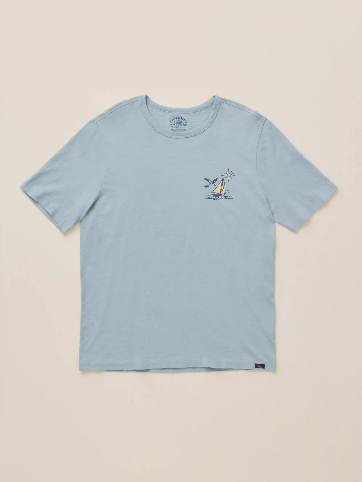 Faherty x Parks Project Channel Islands Short-Sleeve Sunwashed Regenerative Tee - Hull Teal