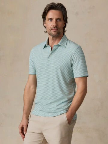Short-Sleeve Movement™ Polo - Ivory Spring Stripe