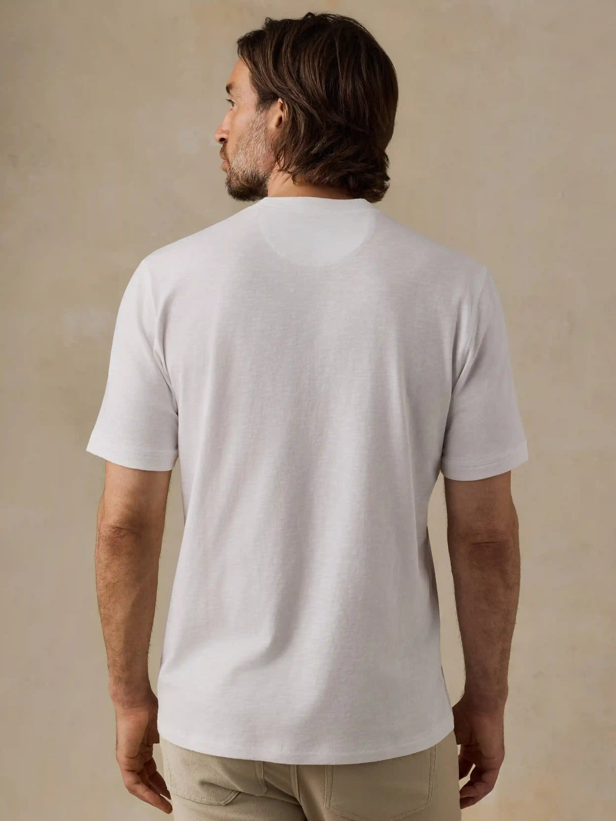 Short-Sleeve Sunwashed Regenerative Henley - White