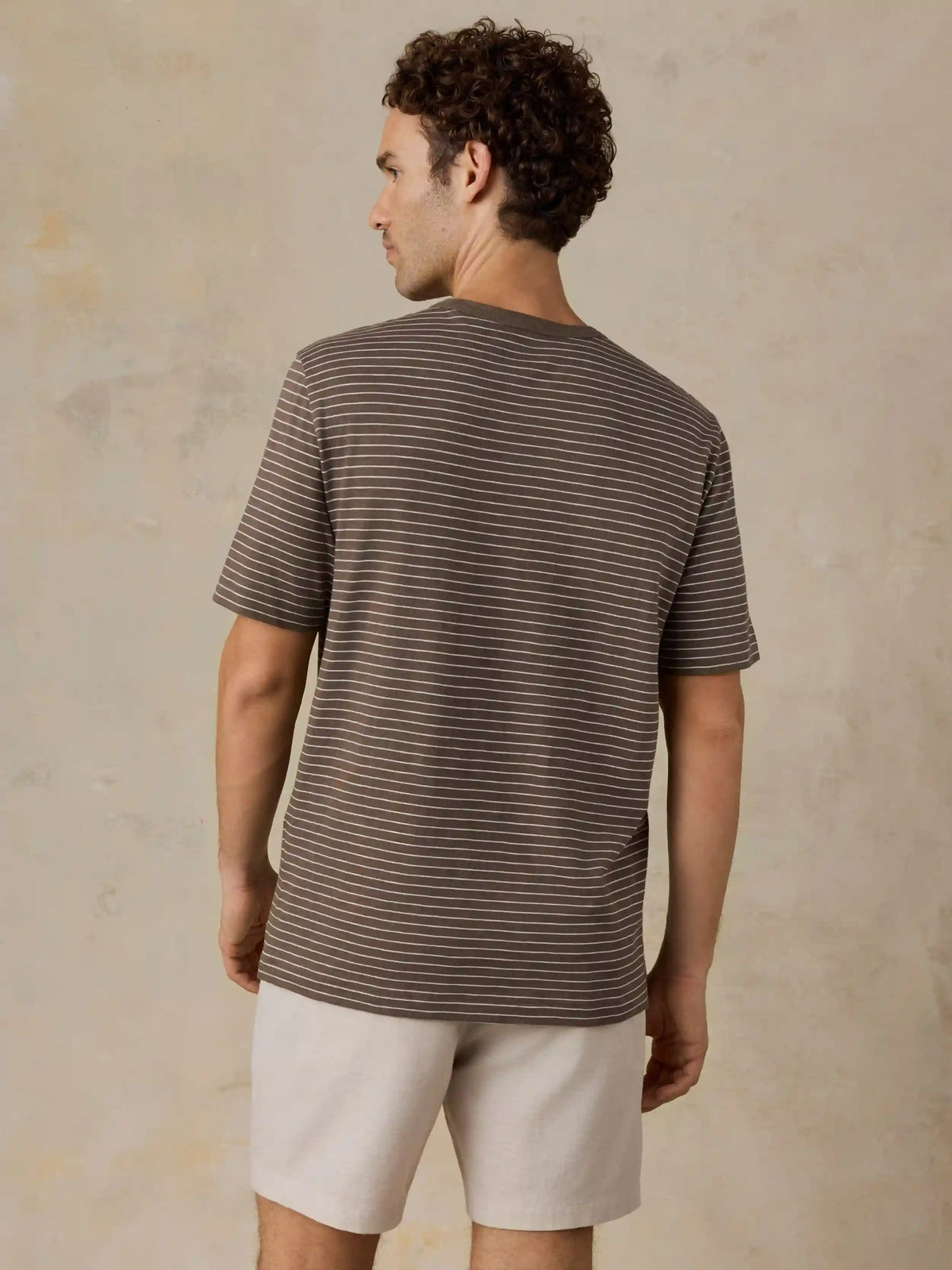 Sunwashed Regenerative Tee - Verona Brown Stripe