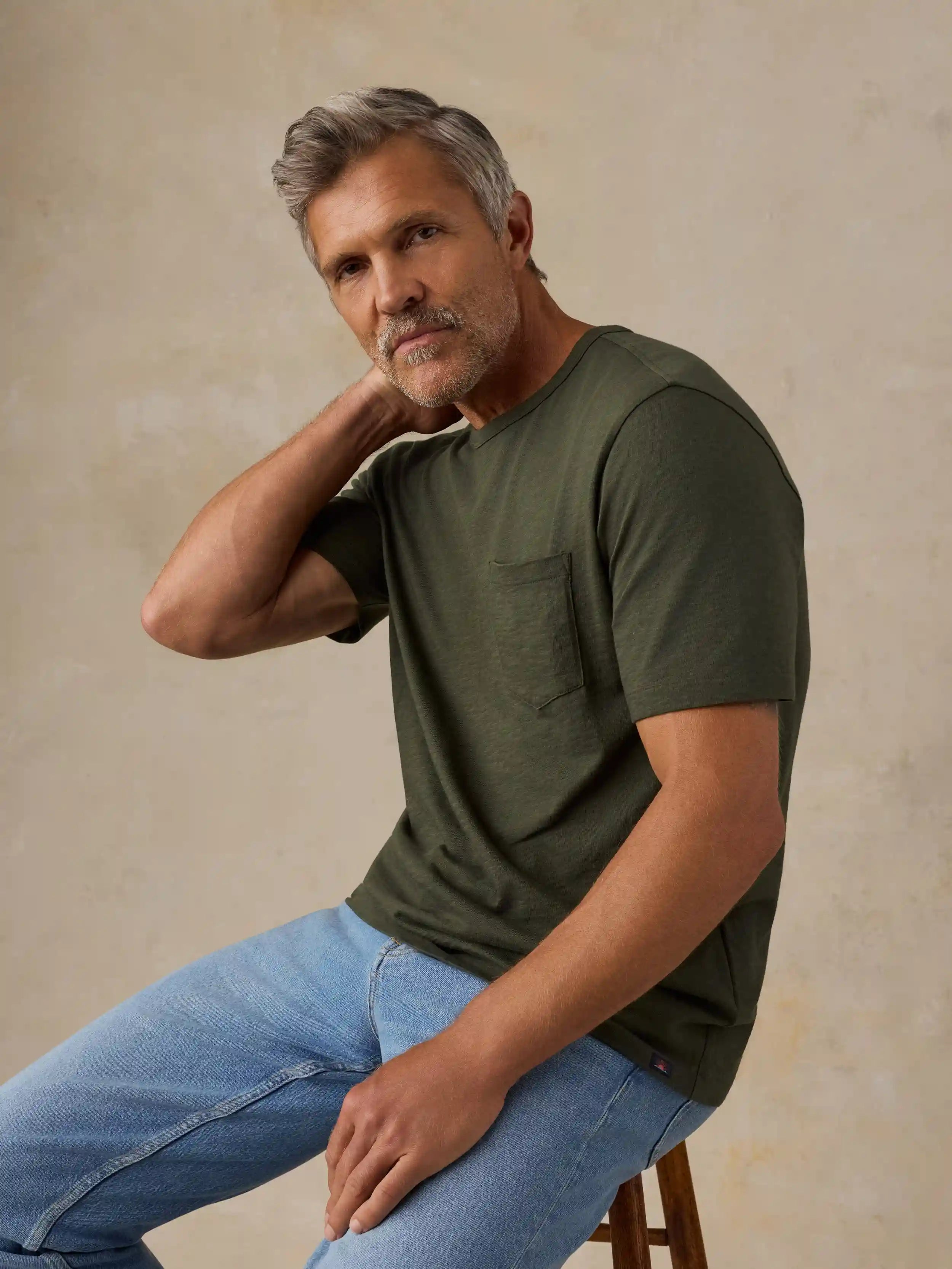 Sunwashed Regenerative Pocket Tee - Forest Grove