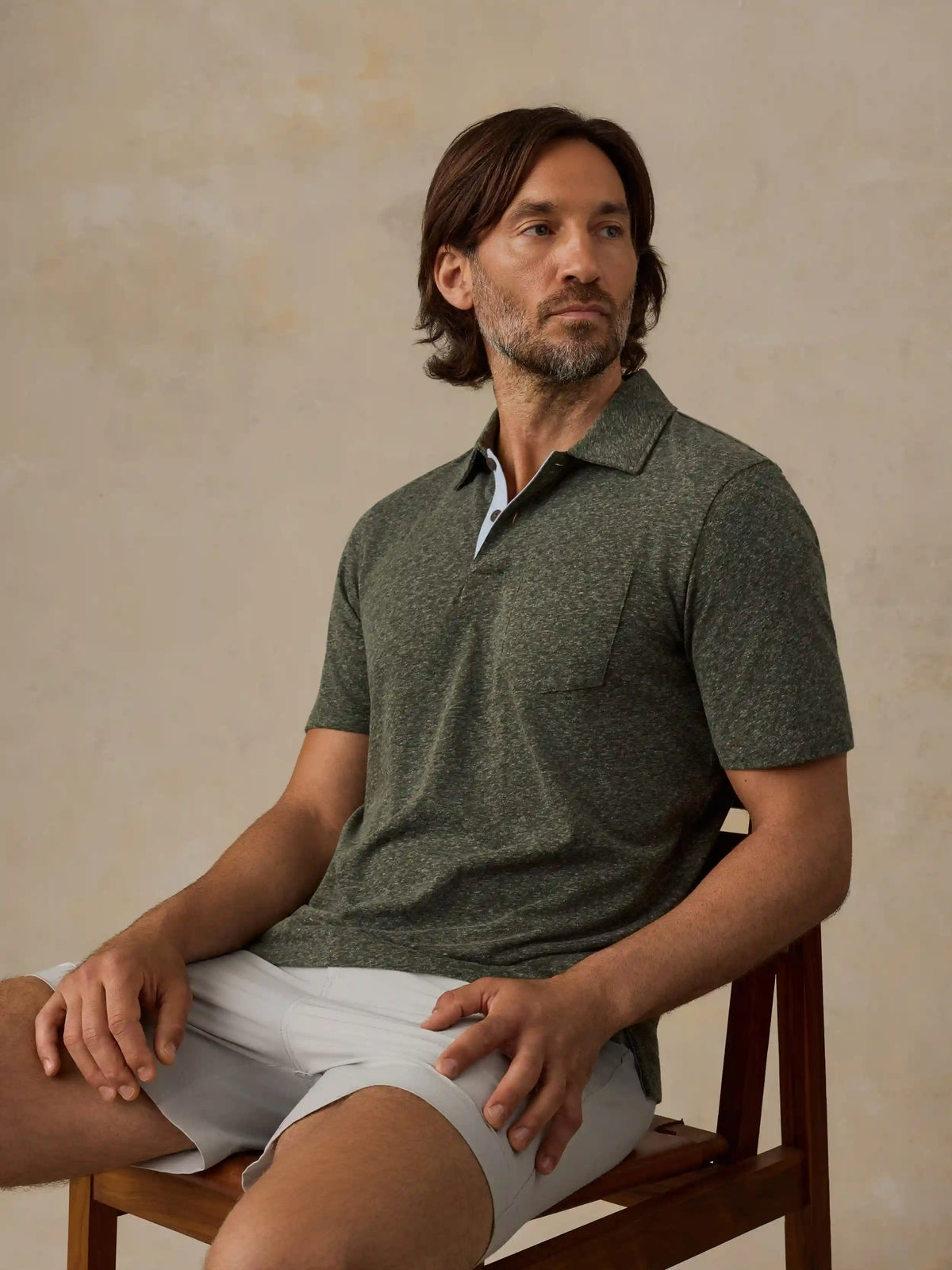 Short-Sleeve Breeze Polo - Olive Cliff Heather