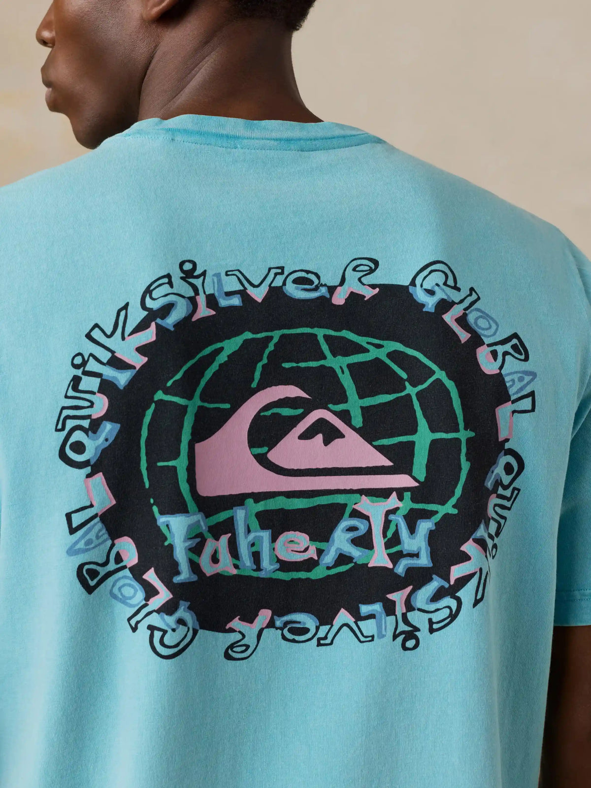 Faherty x Quiksilver Heavy Wash Tee - Teal Tropics